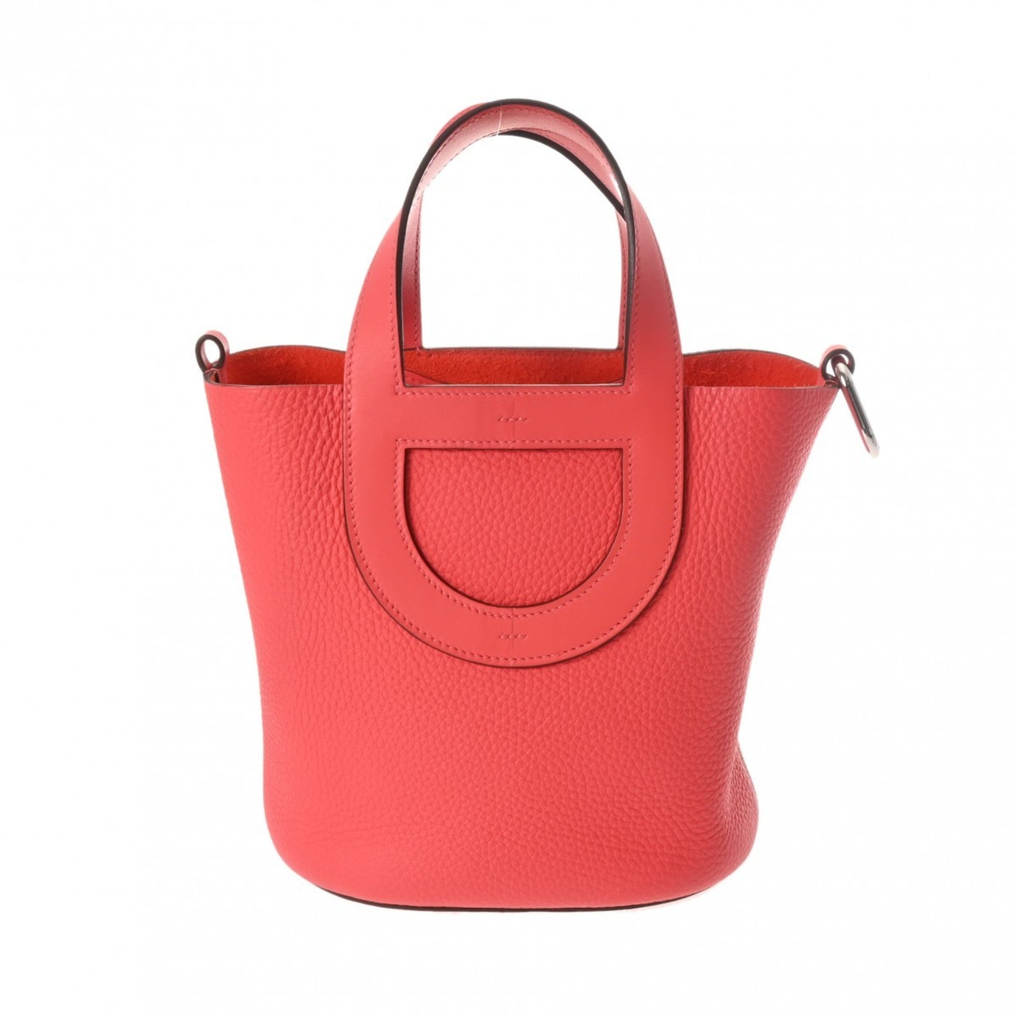 Hermes Orange Red Orange Taurillon Clemence Leather Handbag (Pre-Owned)