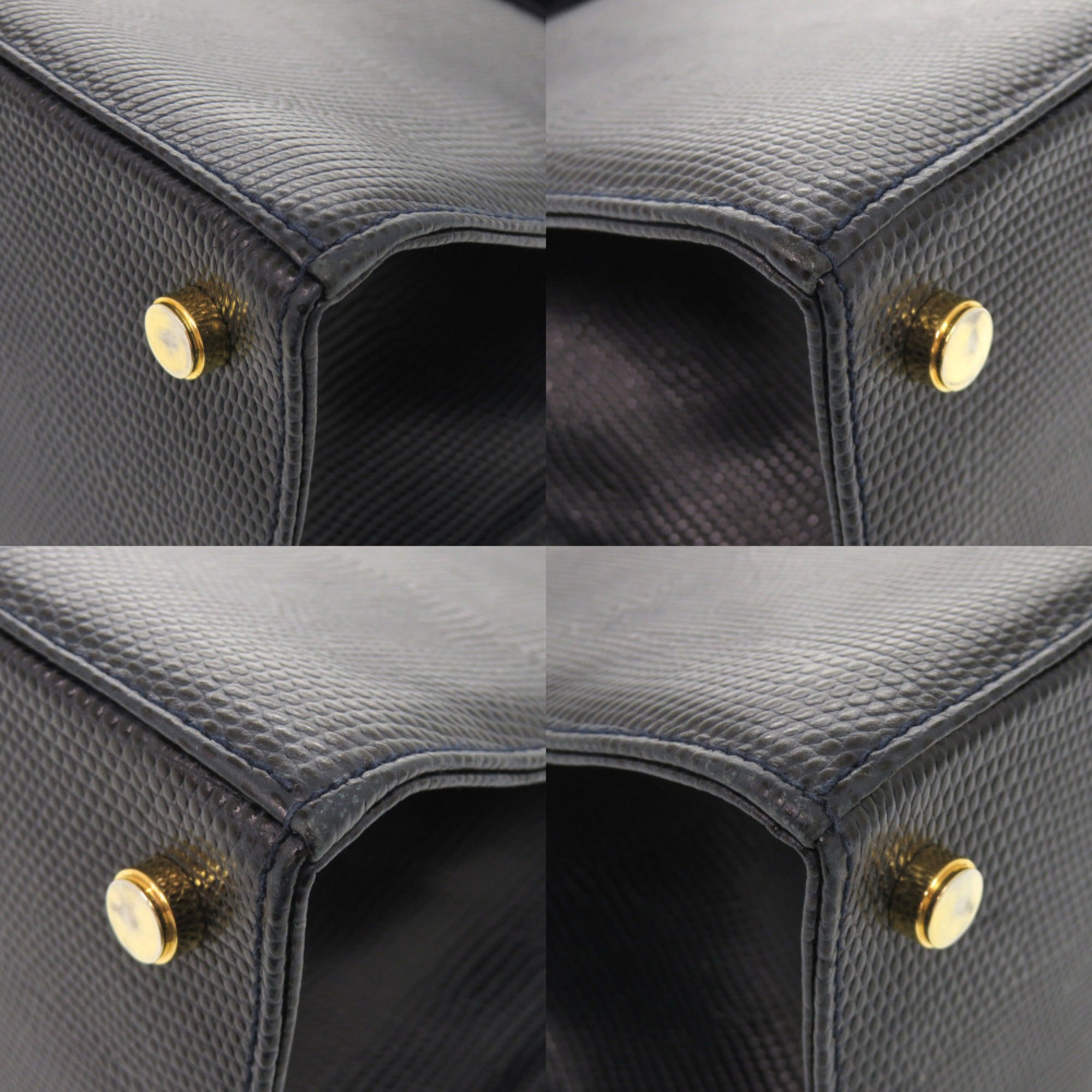 Salvatore Ferragamo Navy Leather Handbag Shoulder Bag (Pre-Owned)