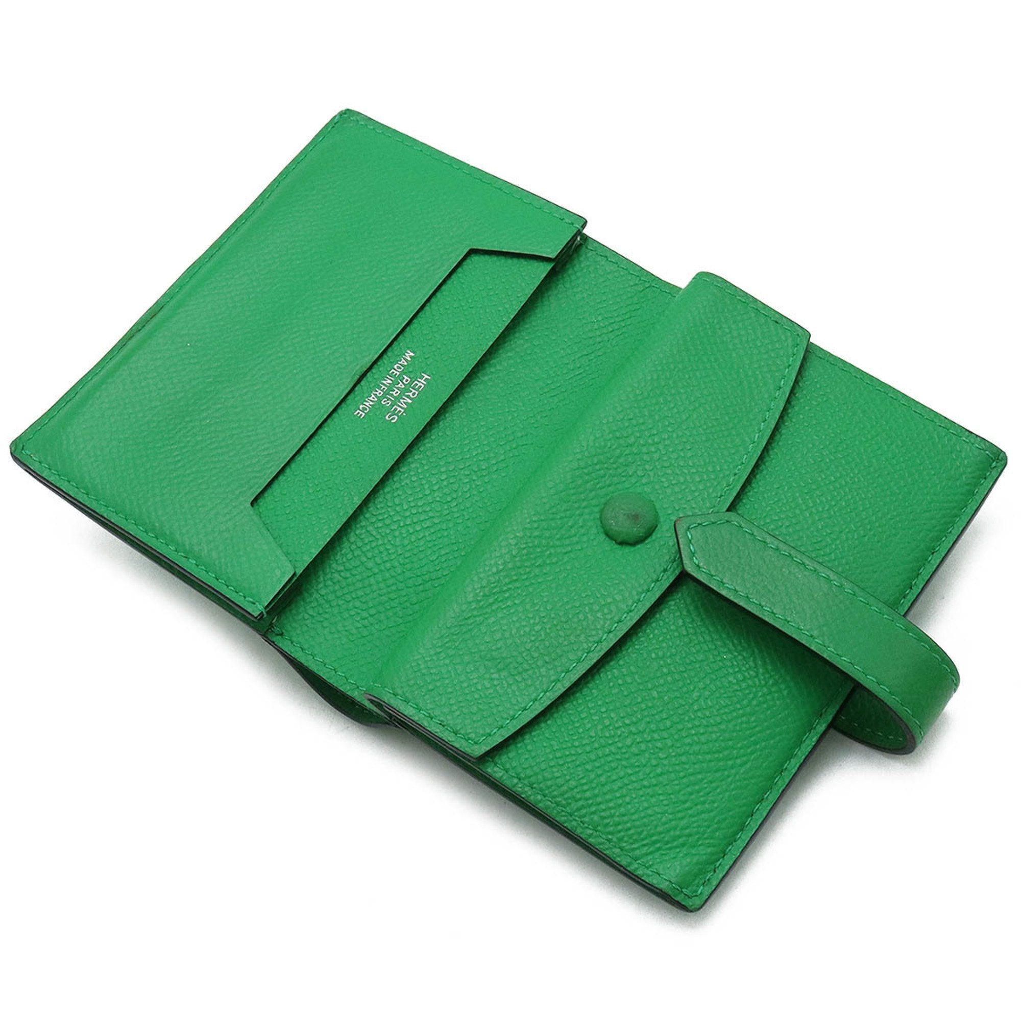Hermes Green Leather Wallet (Bi-Fold) (Pre-Owned)