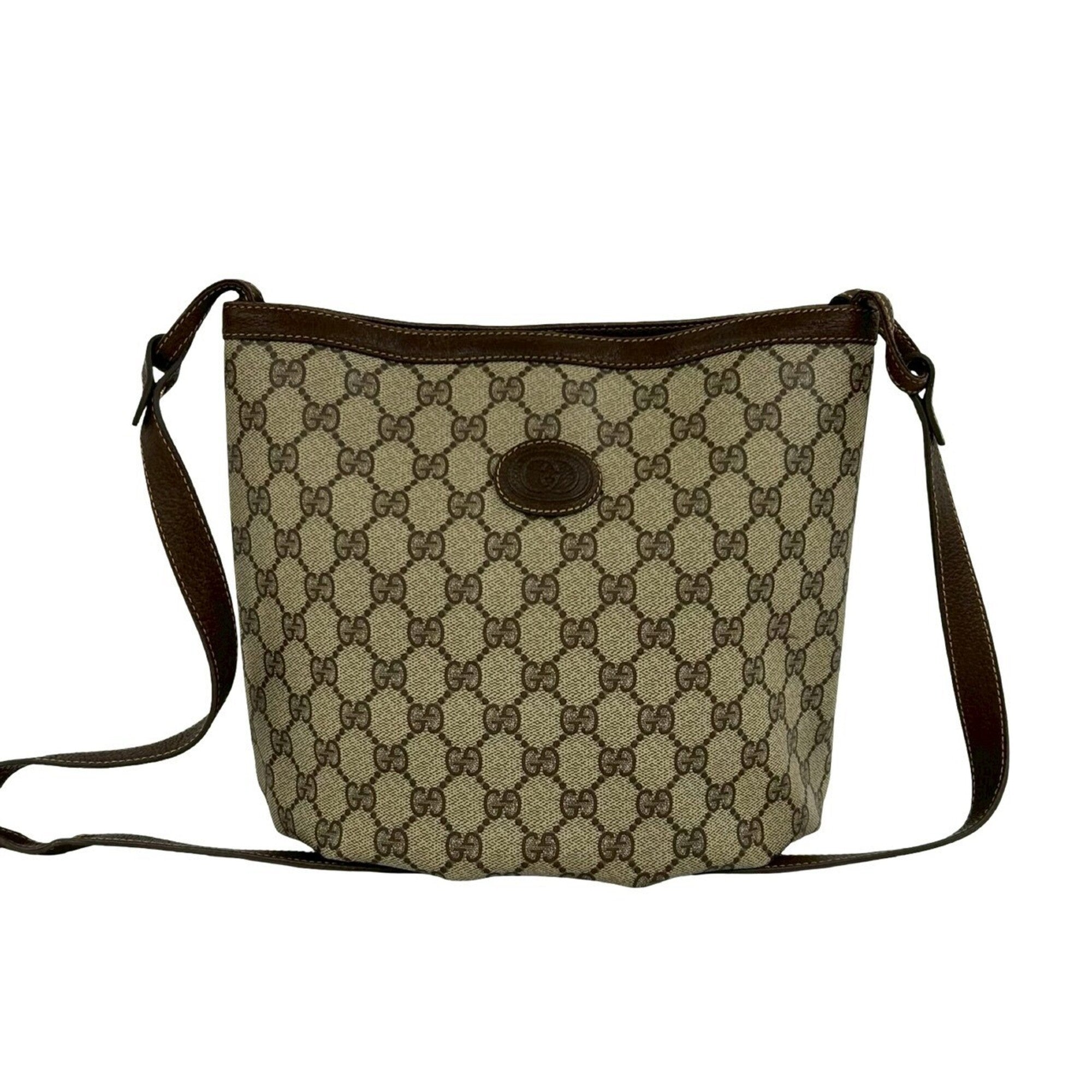 Gucci Brown Leather Pvc Pochette Shoulder Bag (Pre-Owned)