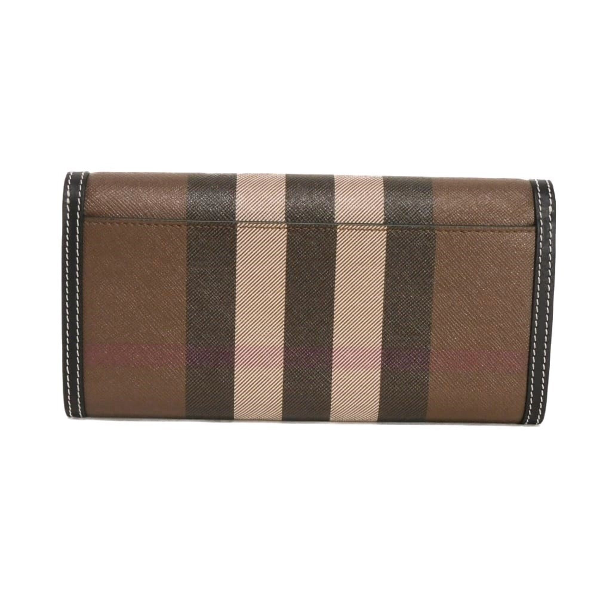 Burberry Brown Pvc Leather Long Wallet (Bi-Fold) (Pre-Owned)