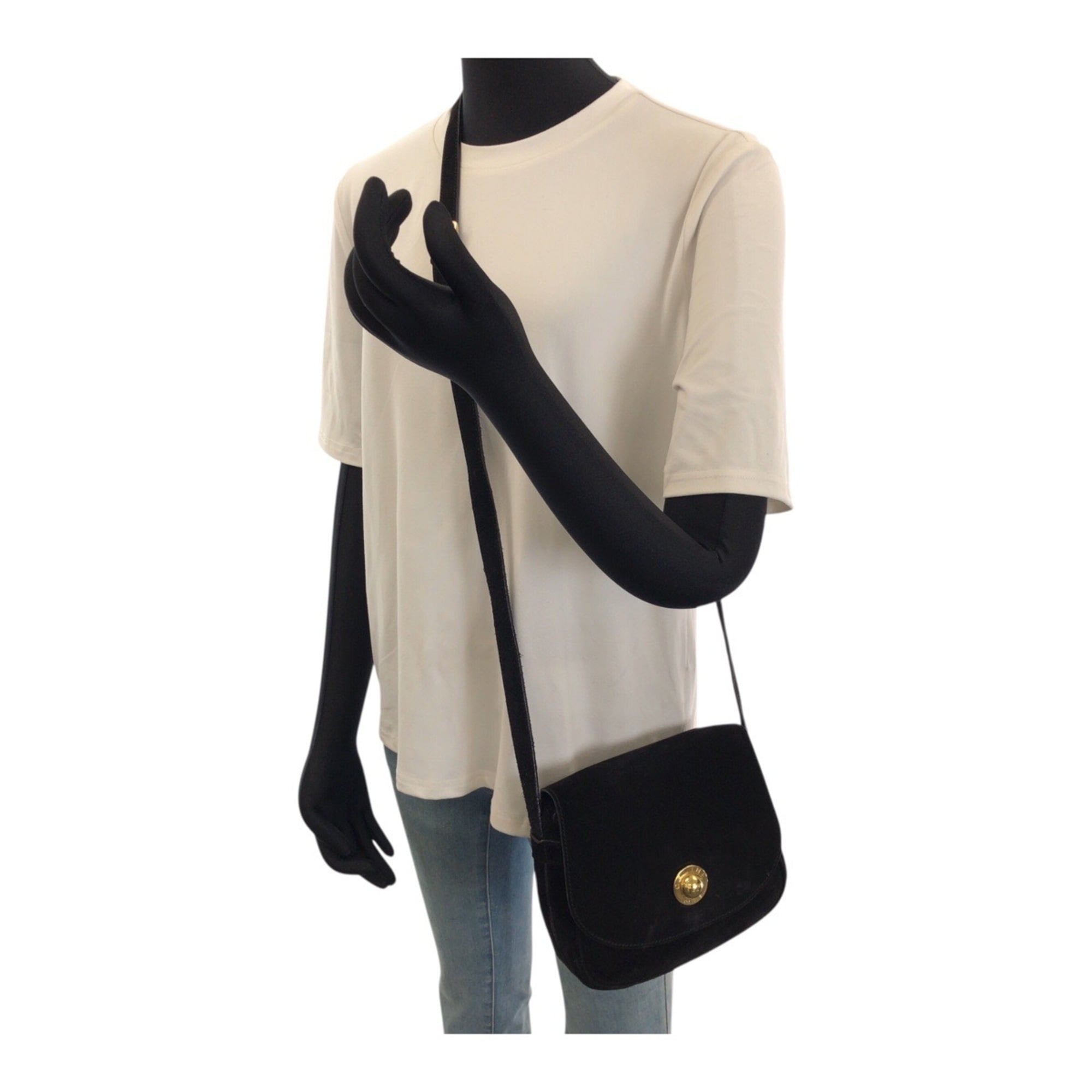 Celine Black Suede Pochette Shoulder Bag (Pre-Owned)
