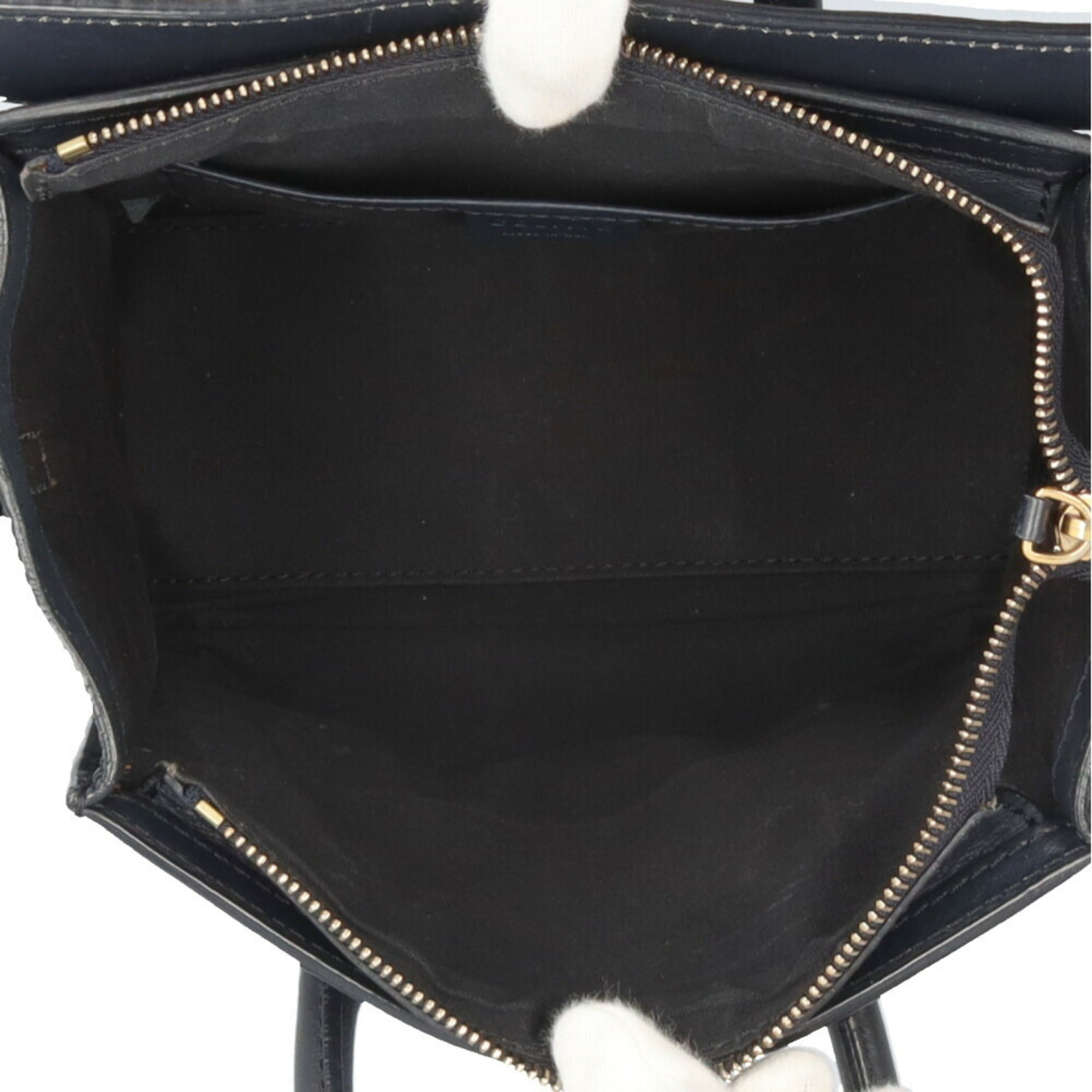 Celine Navy Leather Shoulder Bag (Pre-Owned)