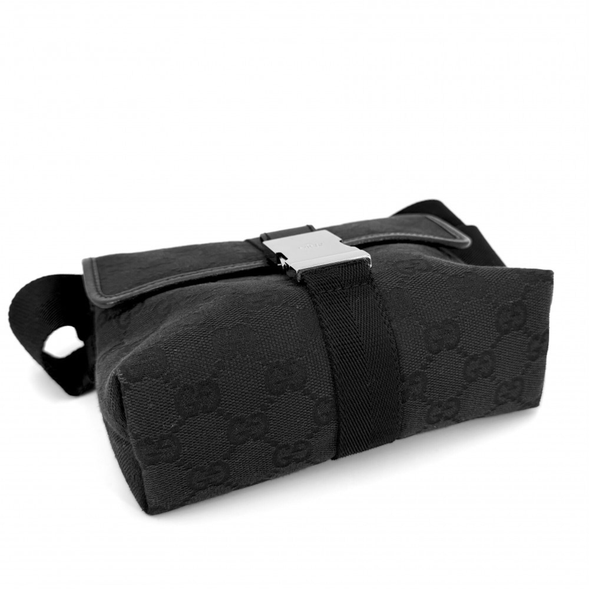 Gucci Black Gg Canvas Fanny Pack Sling Bag (Pre-Owned)