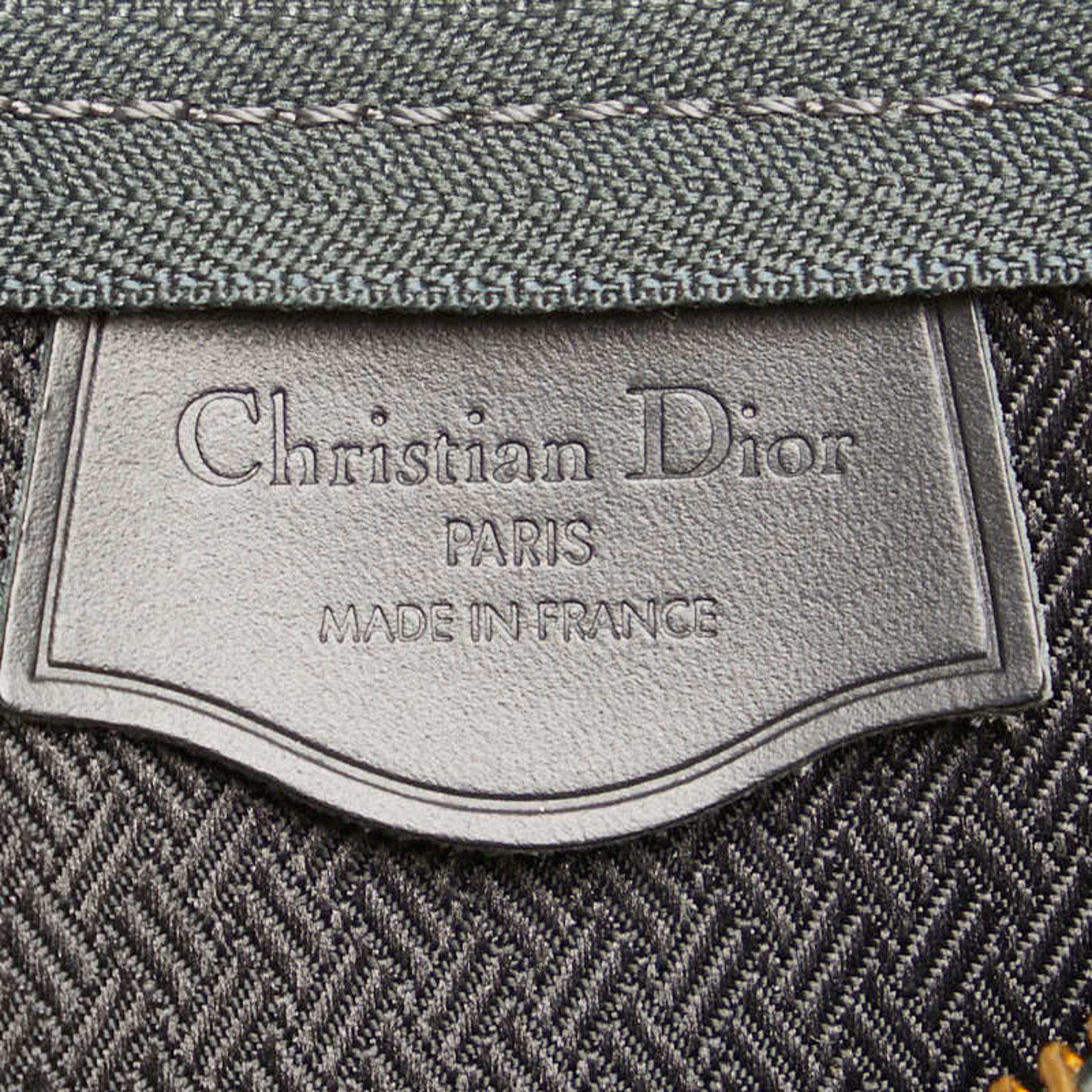 Christian Dior Navy Canvas Leather Handbag (Pre-Owned)