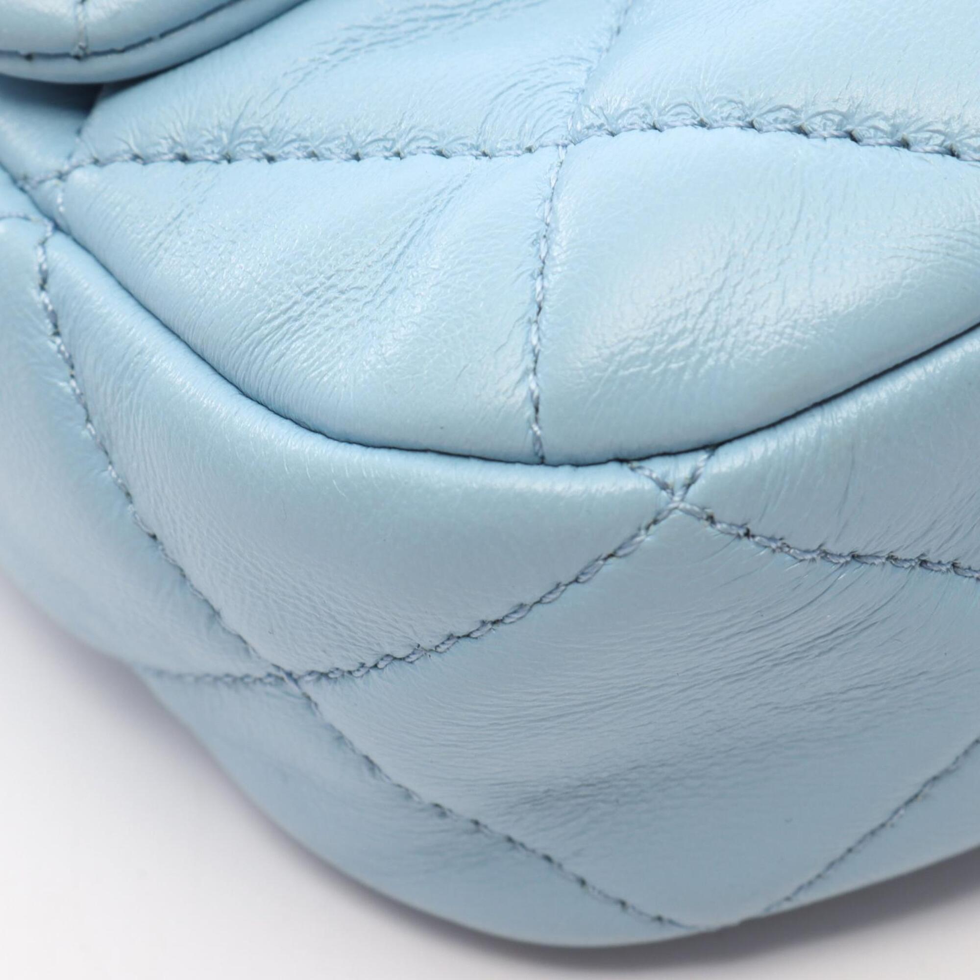 Chanel Blue Leather Handbag Shoulder Bag (Pre-Owned)