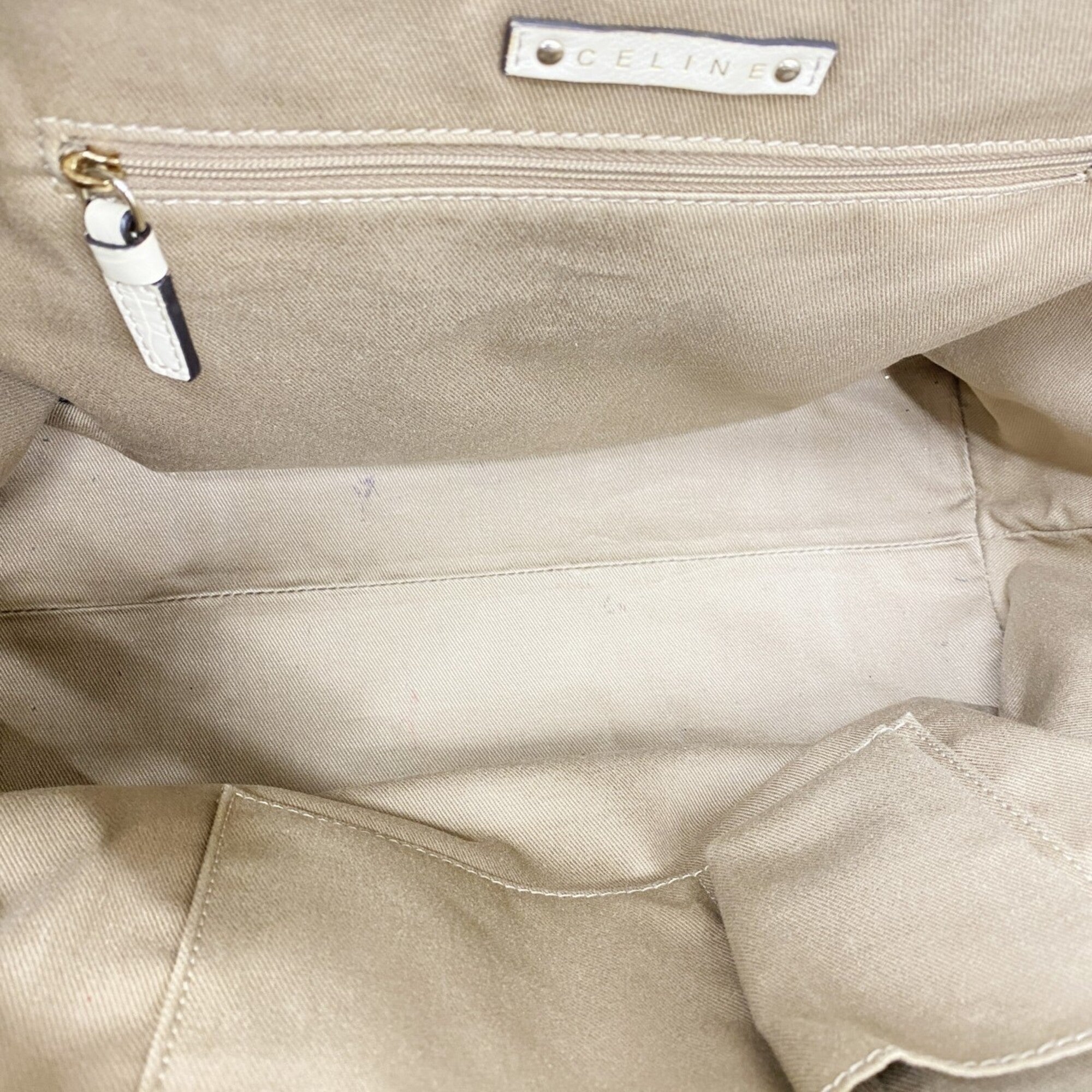 Celine Beige Nylon Canvas Tote Bag (Pre-Owned)