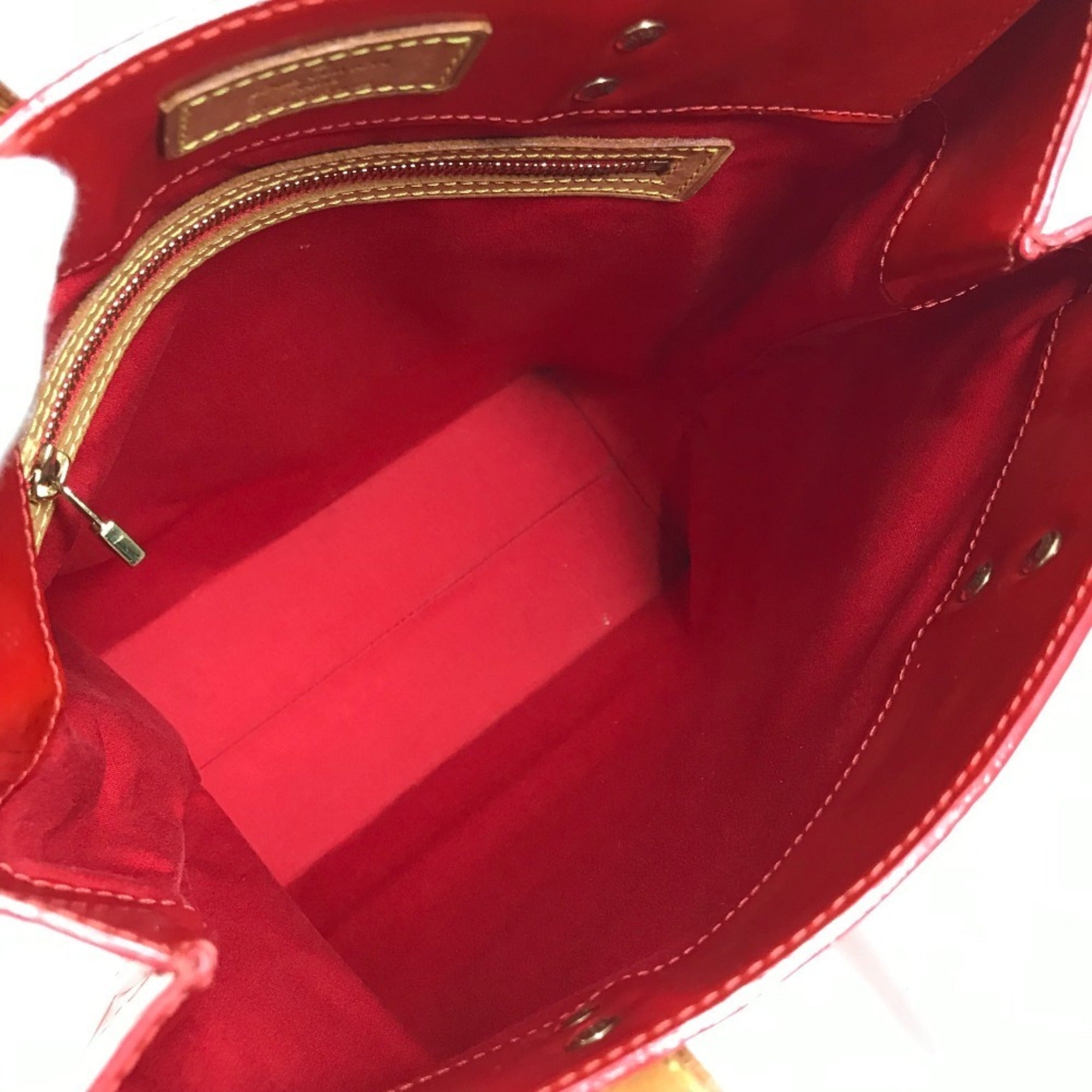 Louis Vuitton Red Color Rouge Monogram Vernis Shoulder Bag Tote Bag (Pre-Owned)