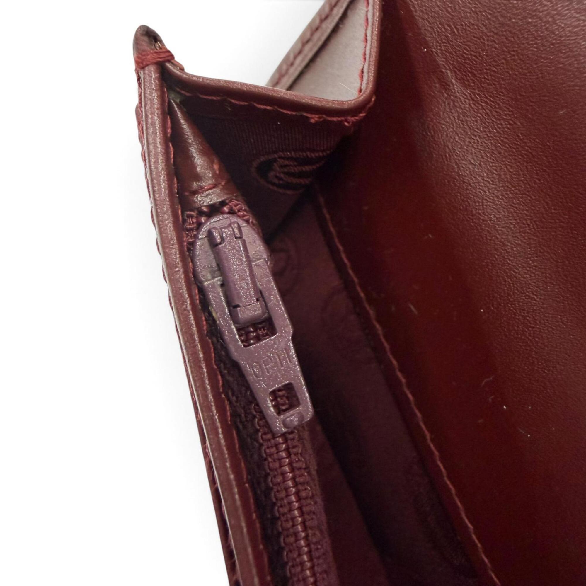 Cartier Bordeaux Leather Long Wallet (Bi-Fold) (Pre-Owned)