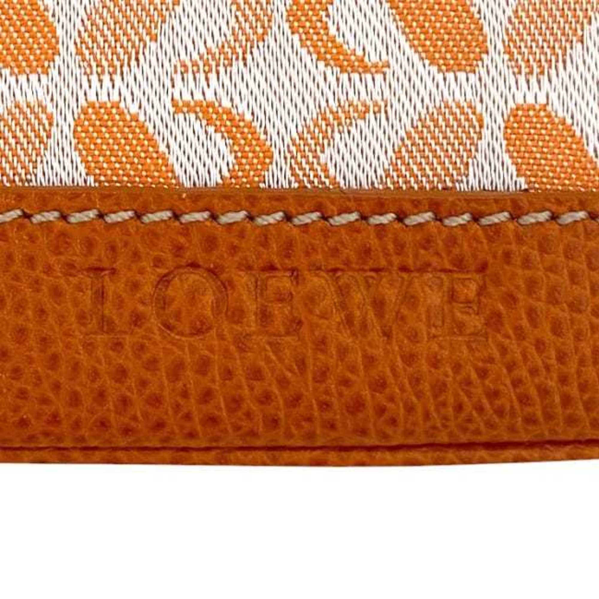 Loewe Orange Canvas Leather Coin Purse/Coin Case (Pre-Owned)
