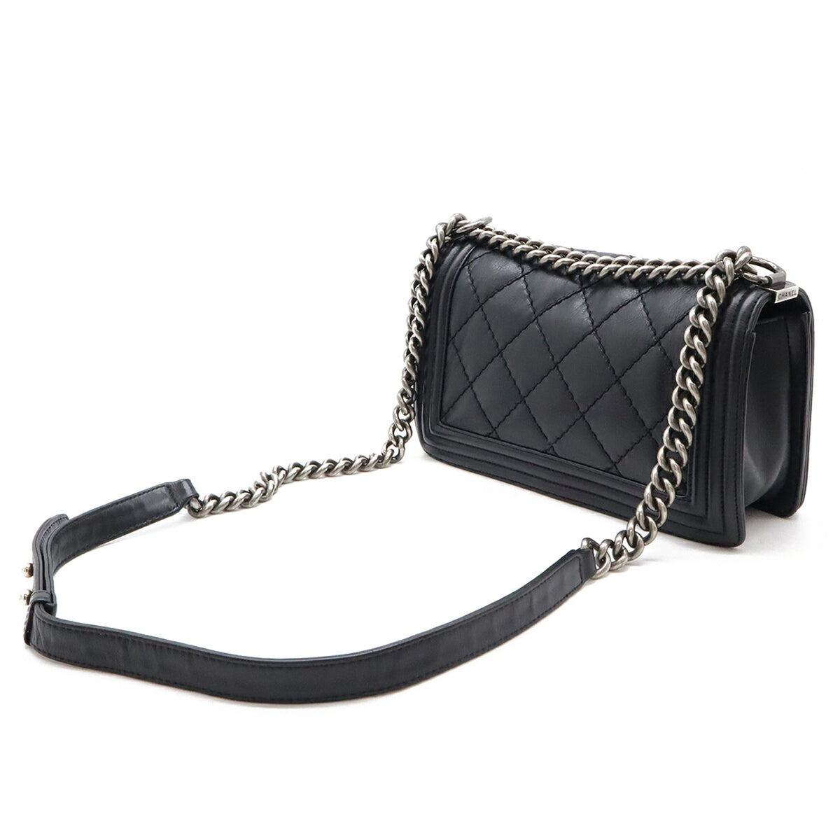 Chanel Wild Stitch Black Leather Shoulder Bag (Pre-Owned)