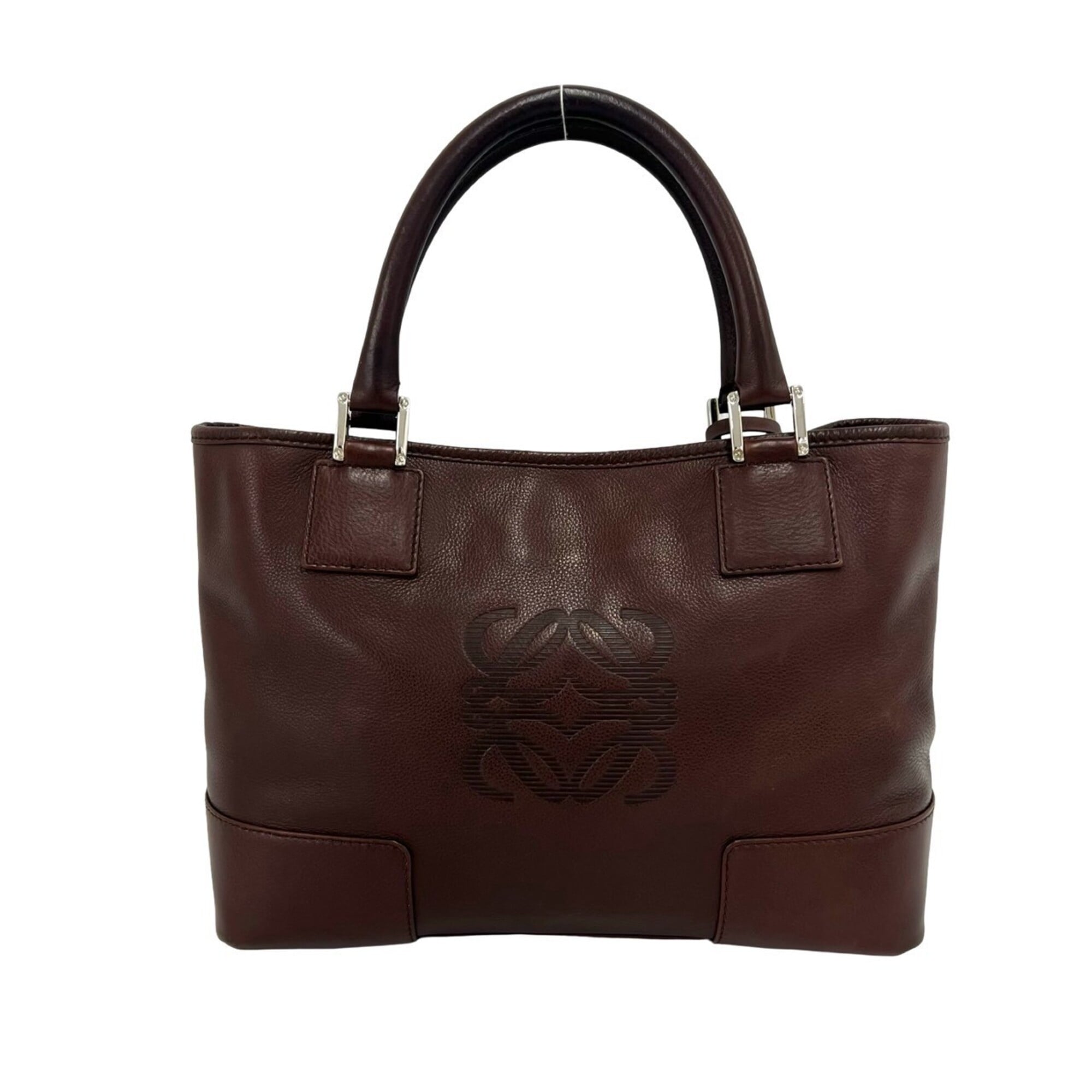 Loewe Brown Leather Boston Bag Handbag Tote Bag (Pre-Owned)