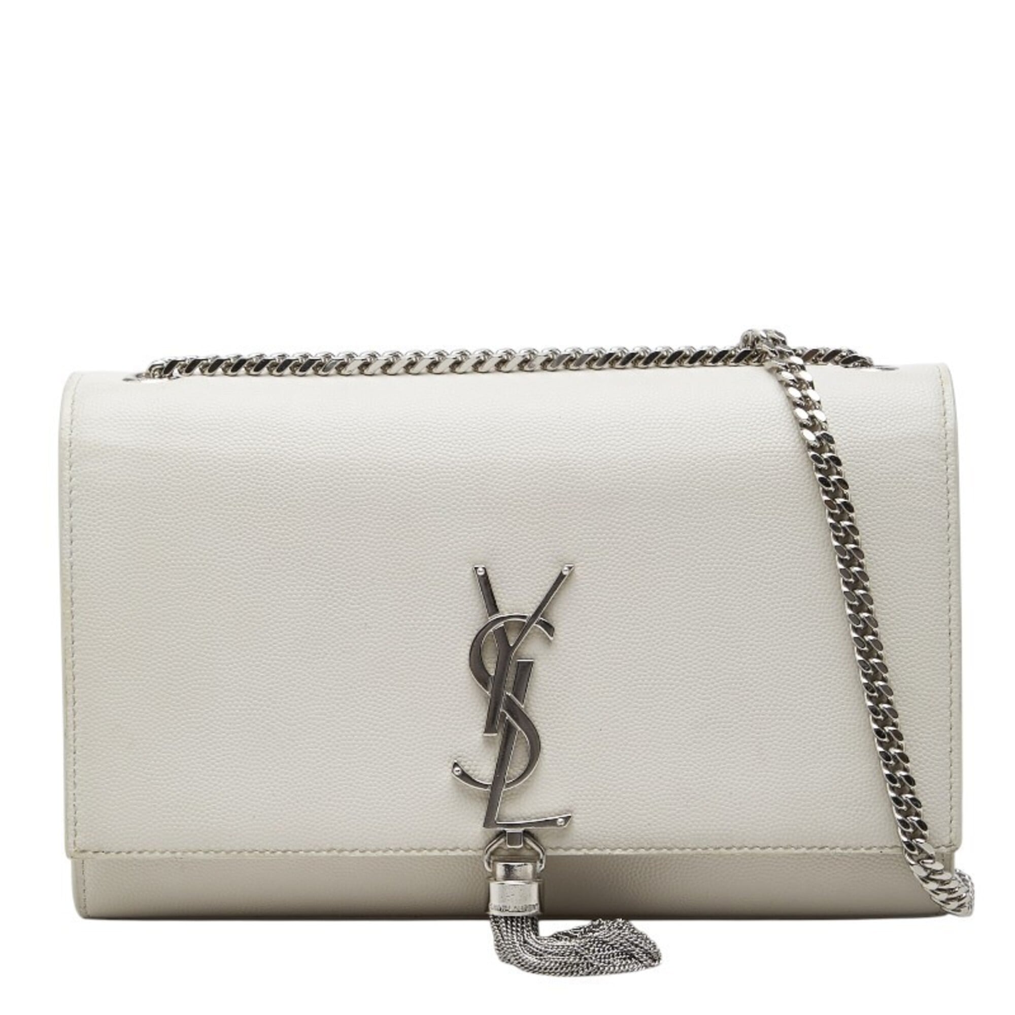 Saint Laurent Ivory White Leather Shoulder Bag (Pre-Owned)