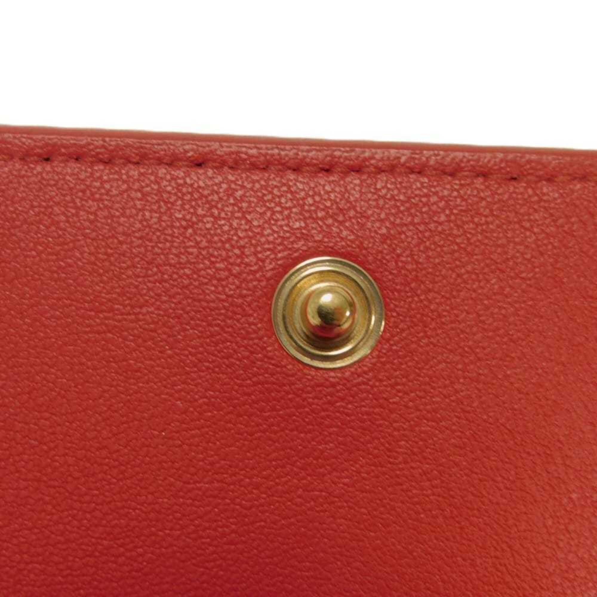 Salvatore Ferragamo Red Color Leather Wallet (Tri-Fold) (Pre-Owned)