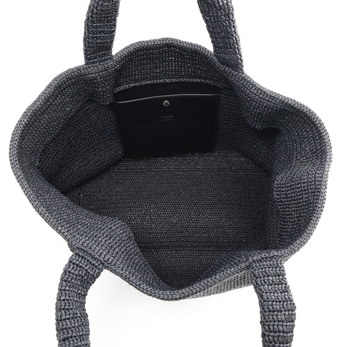 Yves Saint Laurent Black Raffia Handbag Tote Bag (Pre-Owned)