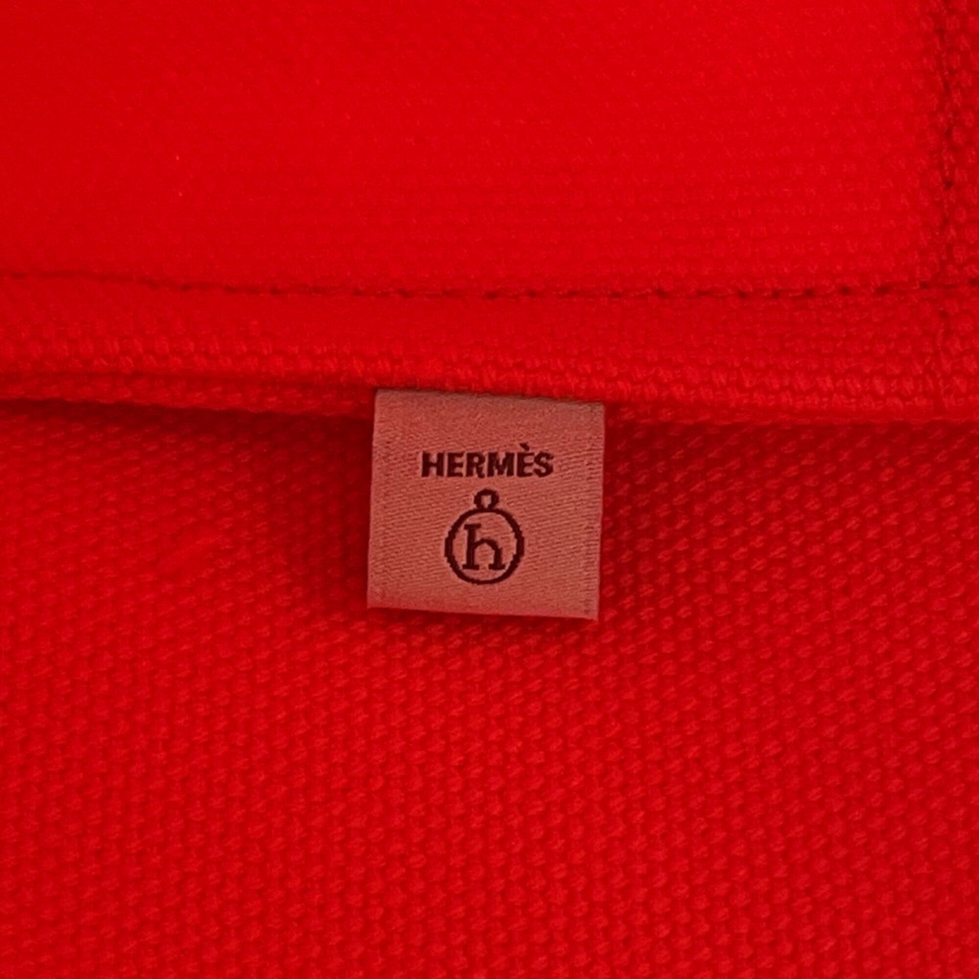 Hermes Green Orange Canvas Epsom Leather Tote Bag (Pre-Owned)