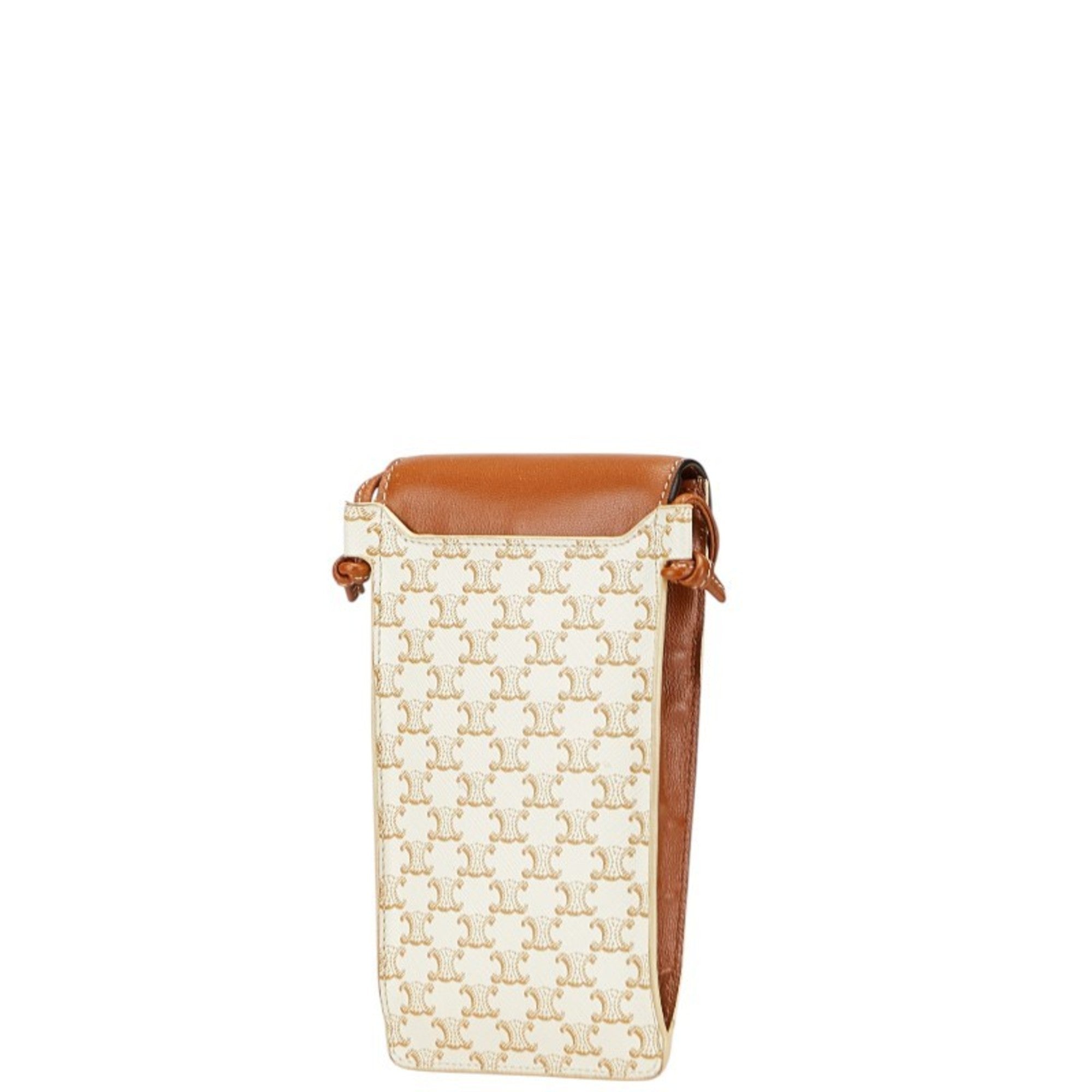 Celine Brown White Pvc Leather Shoulder Bag (Pre-Owned)