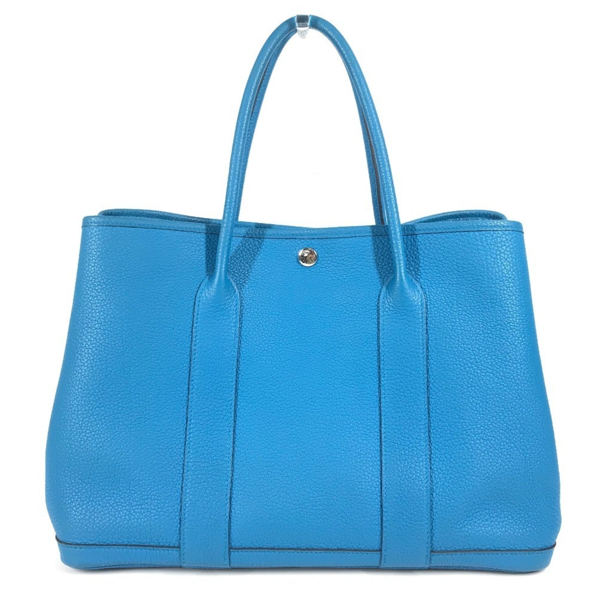 Hermes Bicolor Blue Negonda Leather Handbag Shoulder Bag Tote Bag (Pre-Owned)