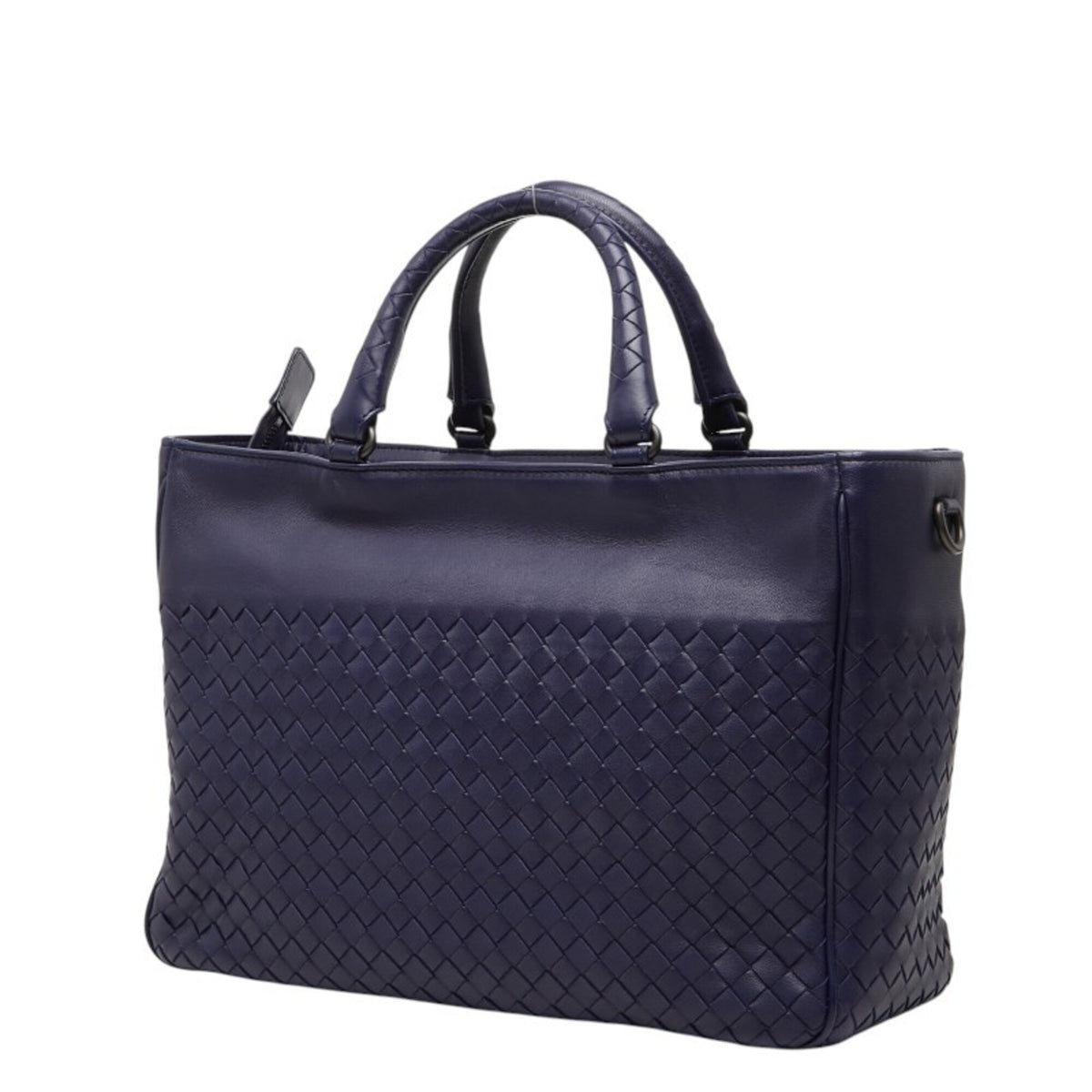Bottega Veneta Navy Leather Handbag Shoulder Bag (Pre-Owned)
