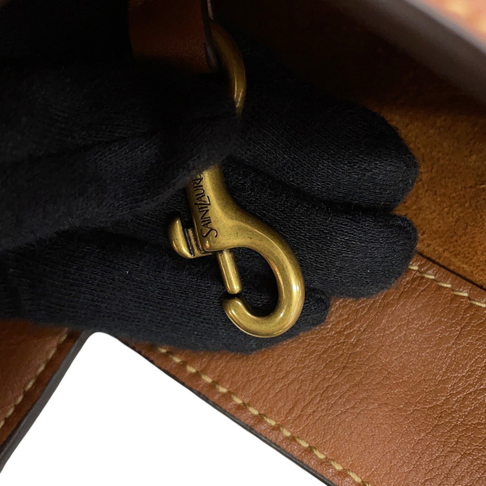 Yves Saint Laurent Brown Leather Handbag Tote Bag (Pre-Owned)