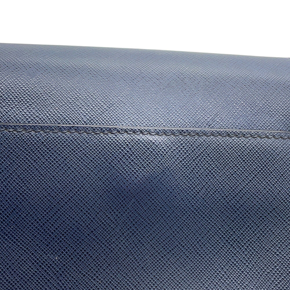 Prada Navy Orange Leather Handbag Shoulder Bag (Pre-Owned)