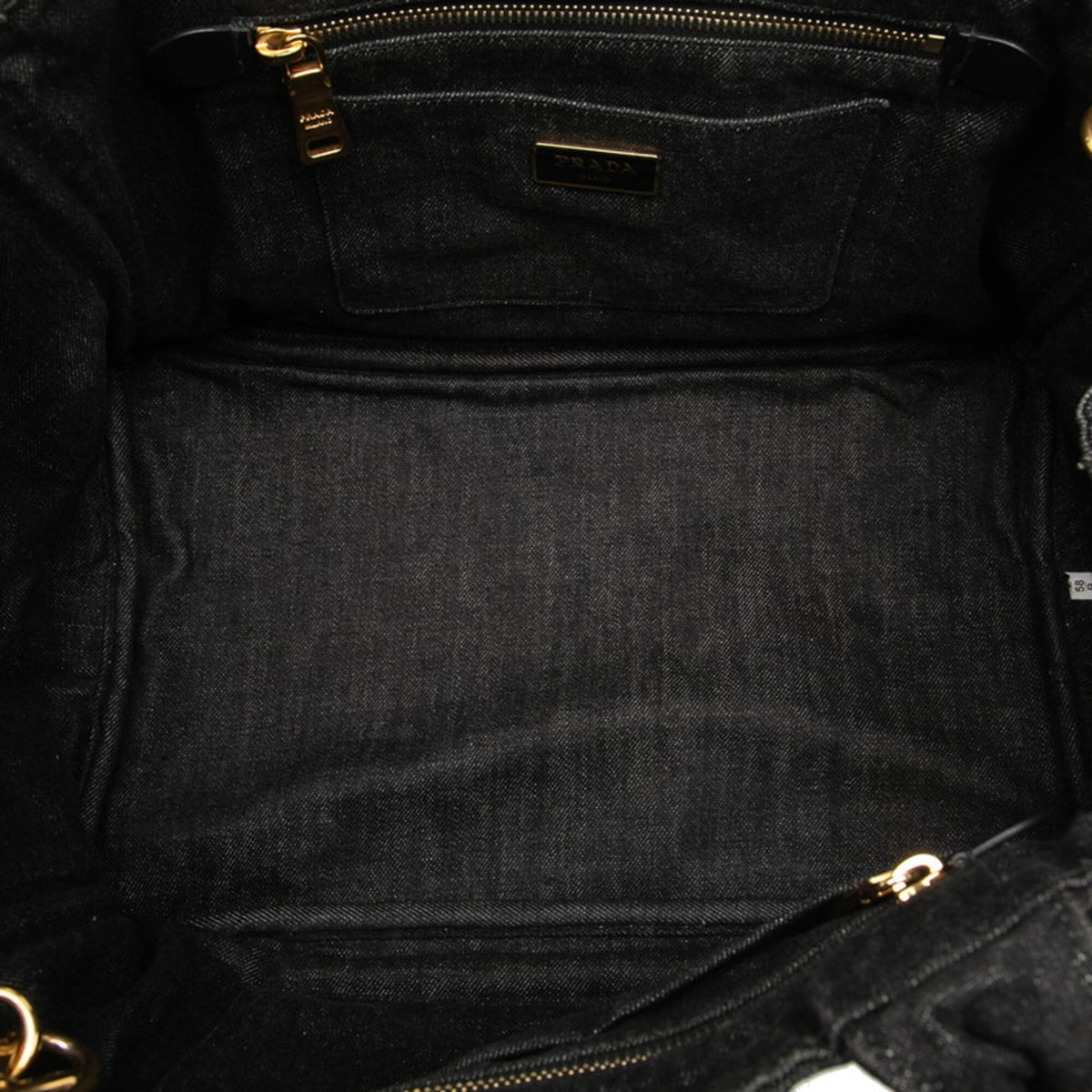 Prada Black Denim Shoulder Bag Tote Bag (Pre-Owned)