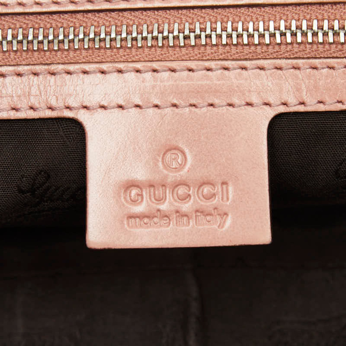 Gucci Beige Pink Canvas Leather Handbag (Pre-Owned)
