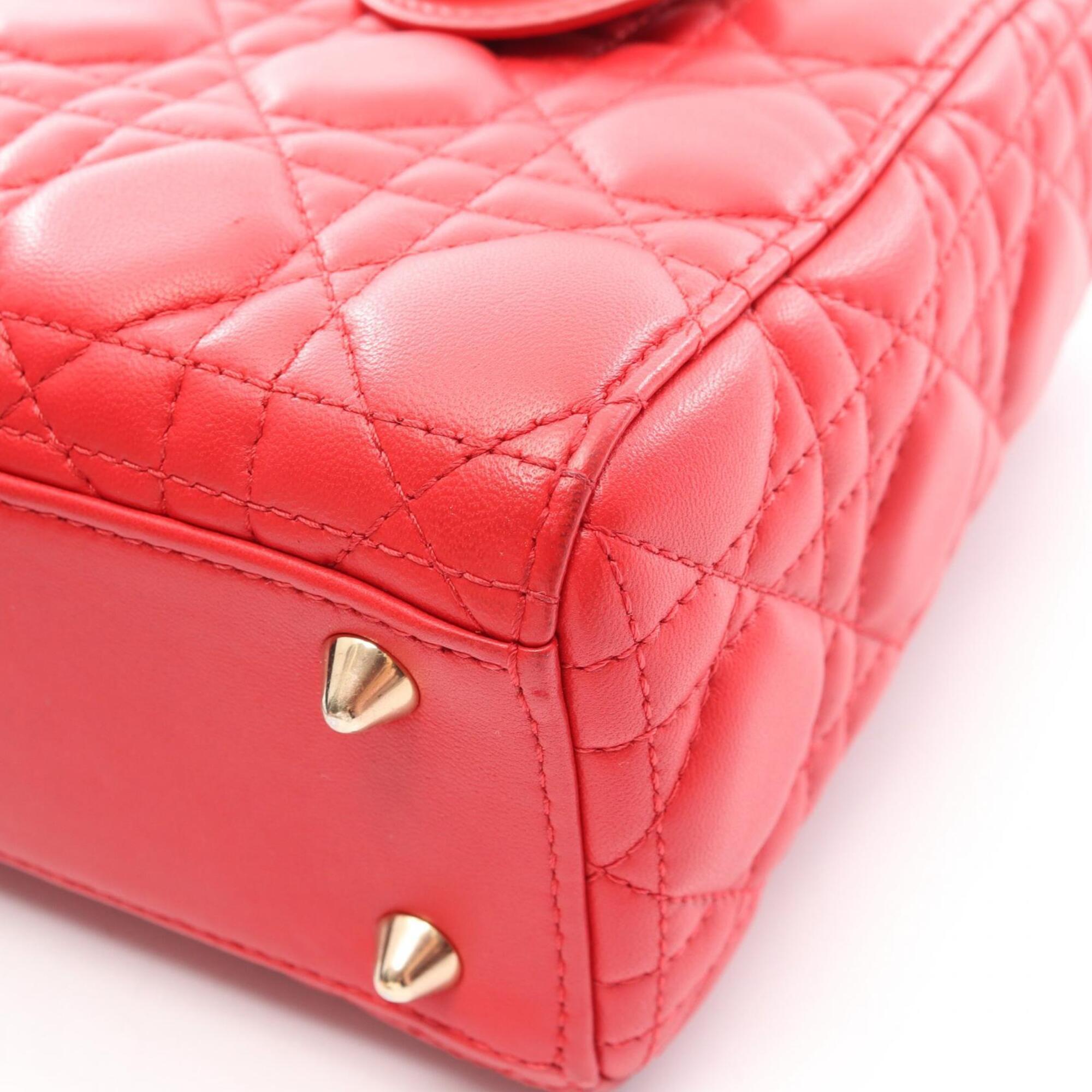 Christian Dior Red Color Leather Handbag (Pre-Owned)