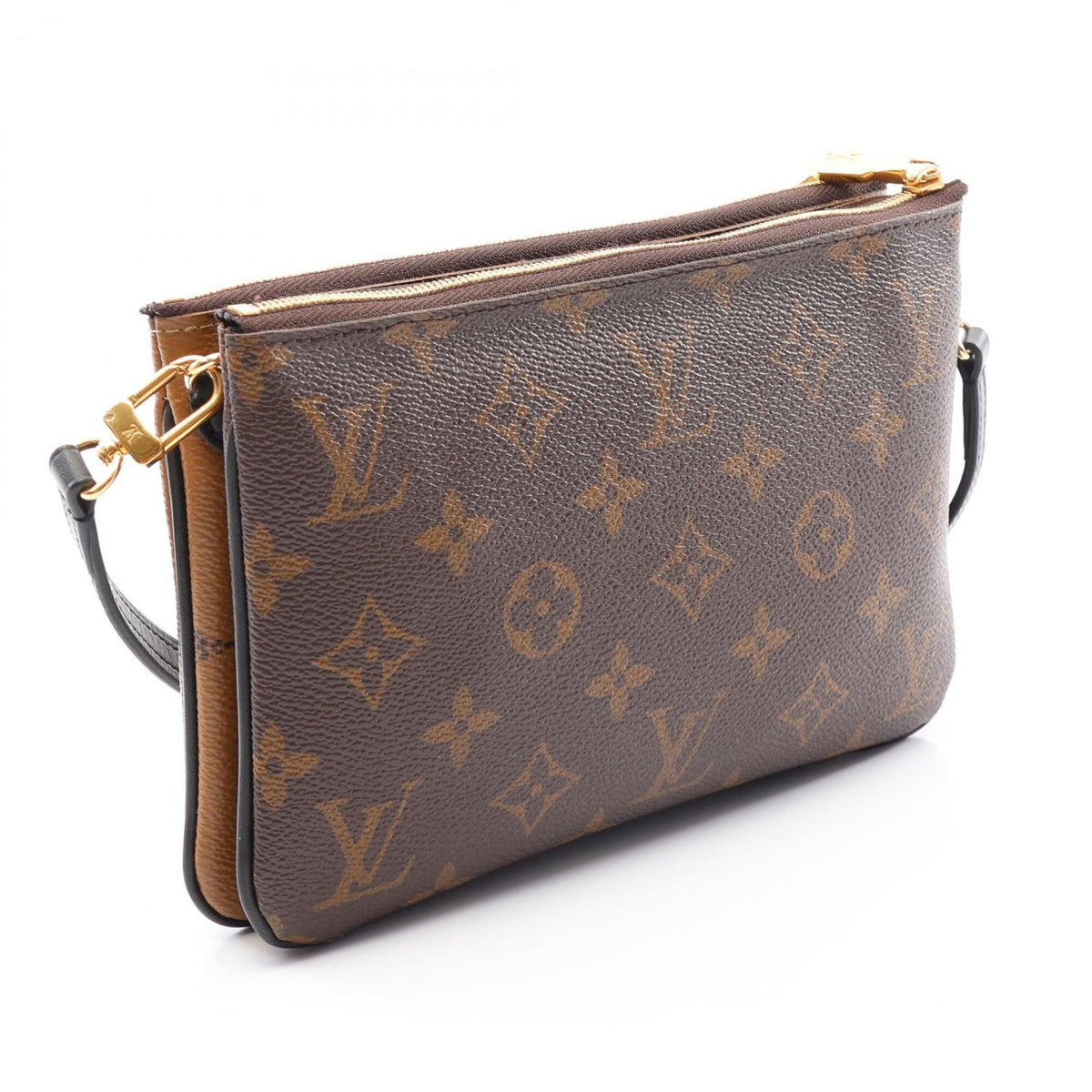 Louis Vuitton Beige Brown Coated Canvas Leather Handbag Pochette Shoulder Bag (Pre-Owned)