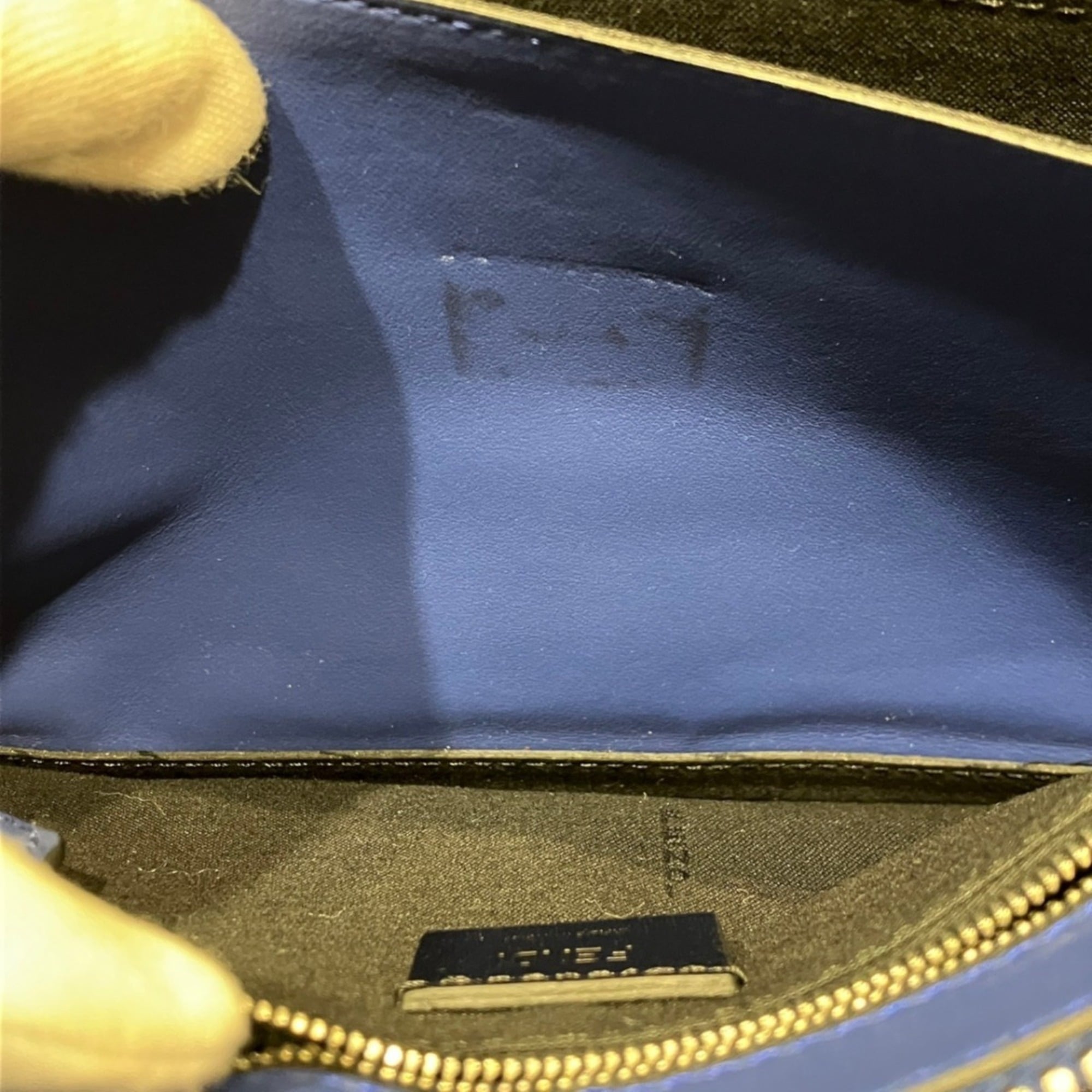 Fendi Blue Leather Clutch Bag Pochette (Pre-Owned)