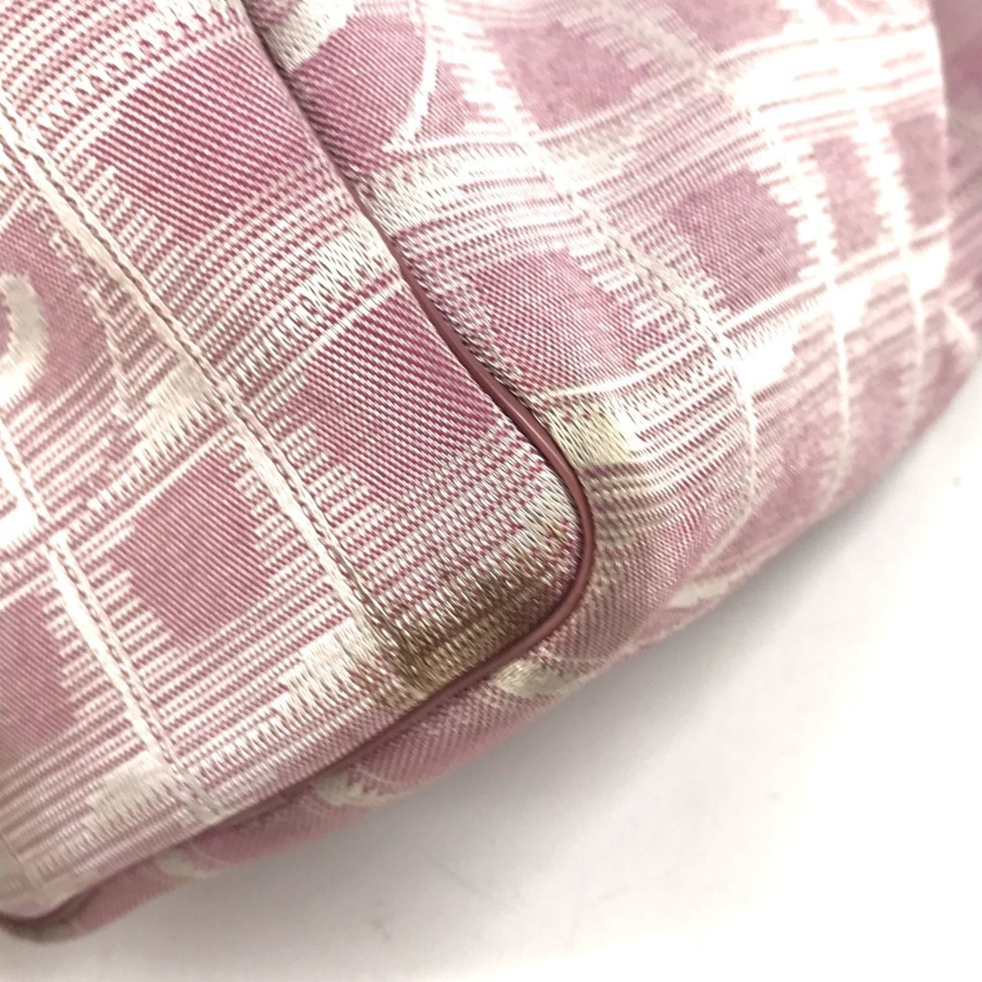 Chanel New Travel Line Pink Nylon Canvas Leather Pochette Shoulder Bag (Pre-Owned)