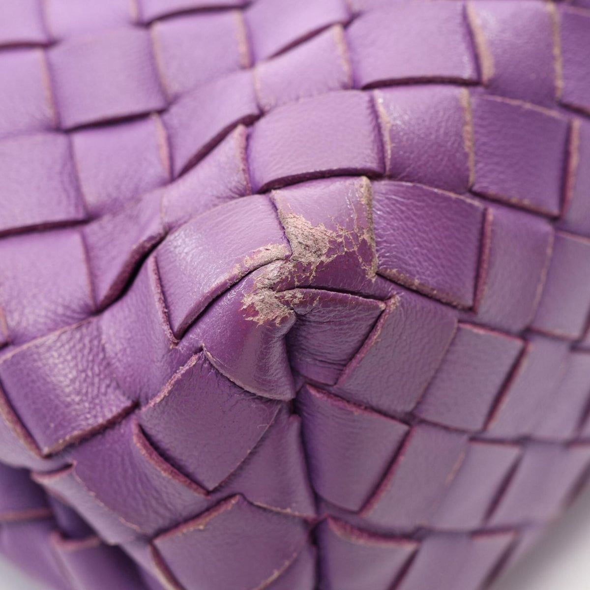 Bottega Veneta Intrecciato Purple Leather Shoulder Bag (Pre-Owned)