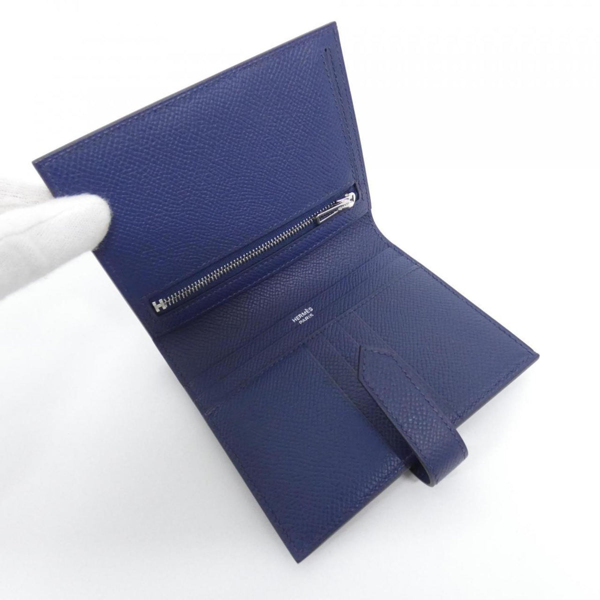 Hermes Blue Navy Epsom Leather Wallet (Bi-Fold) (Pre-Owned)