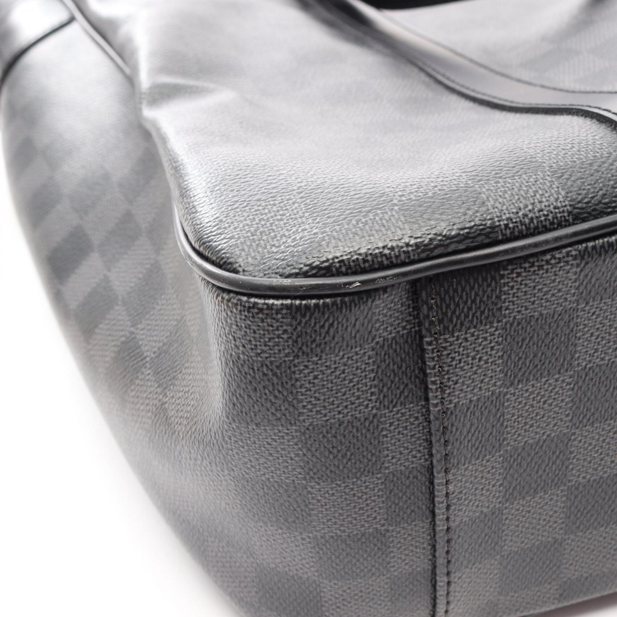 Louis Vuitton Black Coated Canvas Leather Handbag Tote Bag (Pre-Owned)