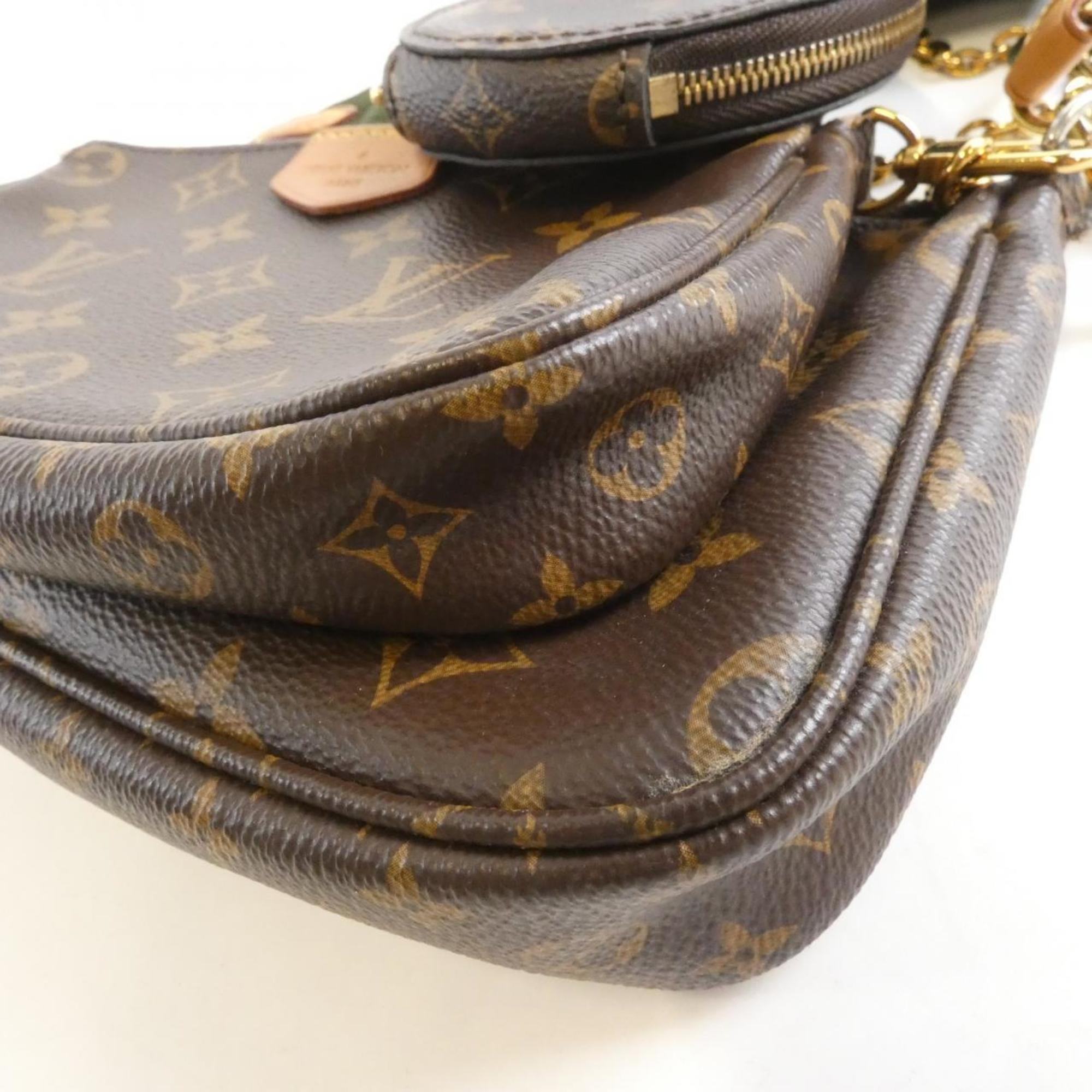 Louis Vuitton Khaki Marron Coated Canvas Pochette Pouch Shoulder Bag (Pre-Owned)