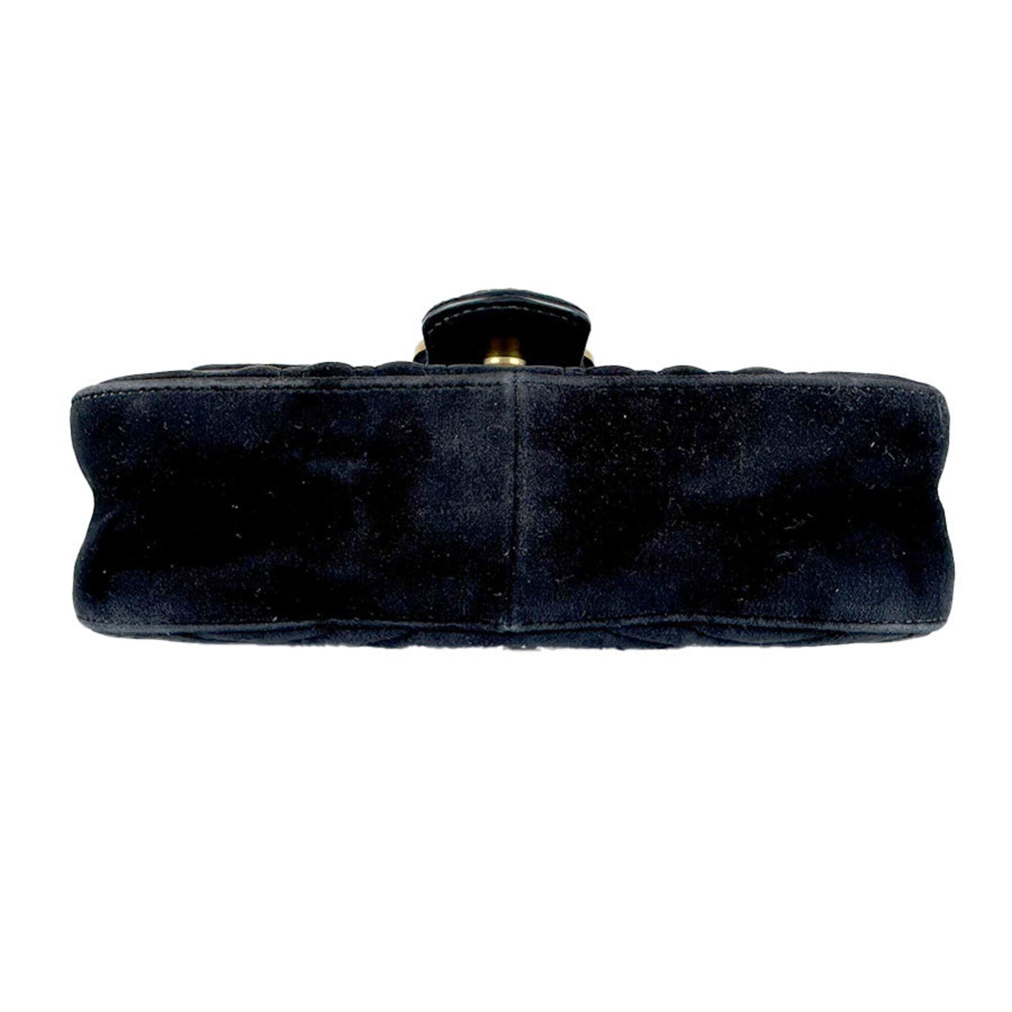 Gucci Black Velvet Shoulder Bag (Pre-Owned)