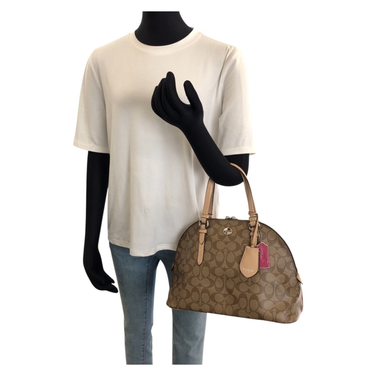 Coach Beige Brown Pvc Leather Handbag (Pre-Owned)