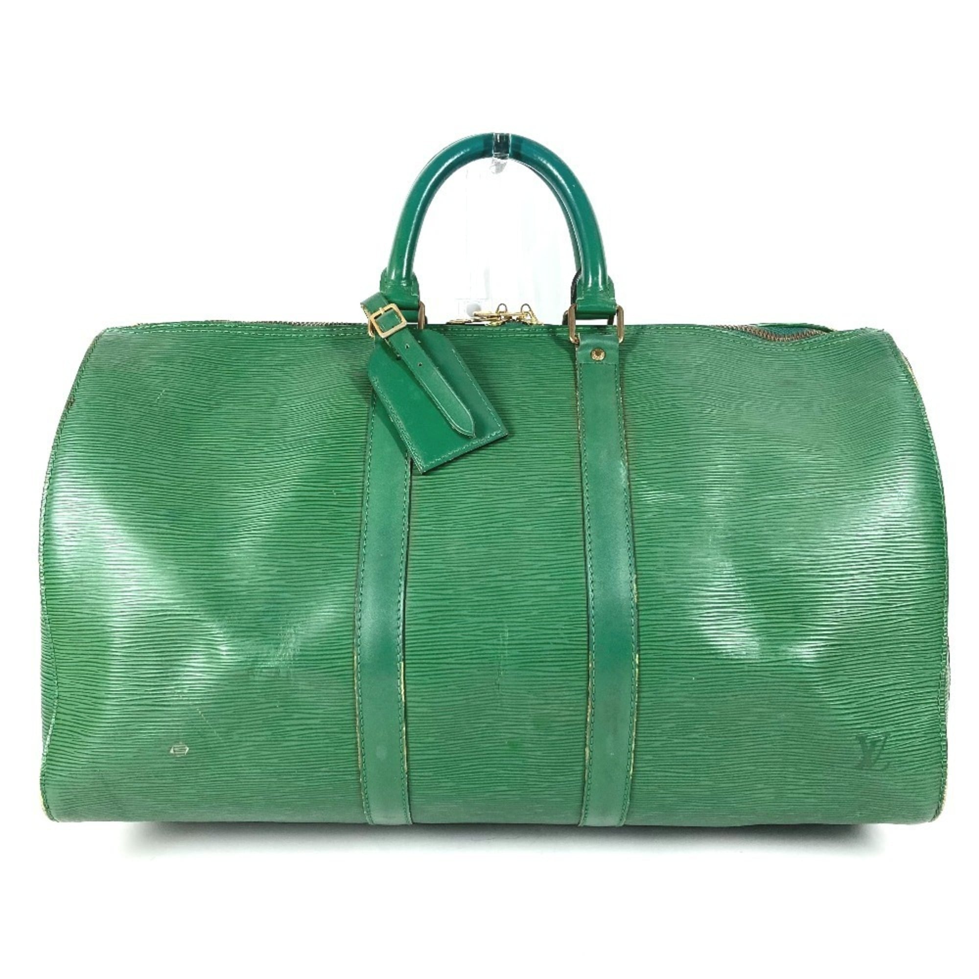 Louis Vuitton Epi Borneo Green Epi Leather Boston Bag Handbag (Pre-Owned)