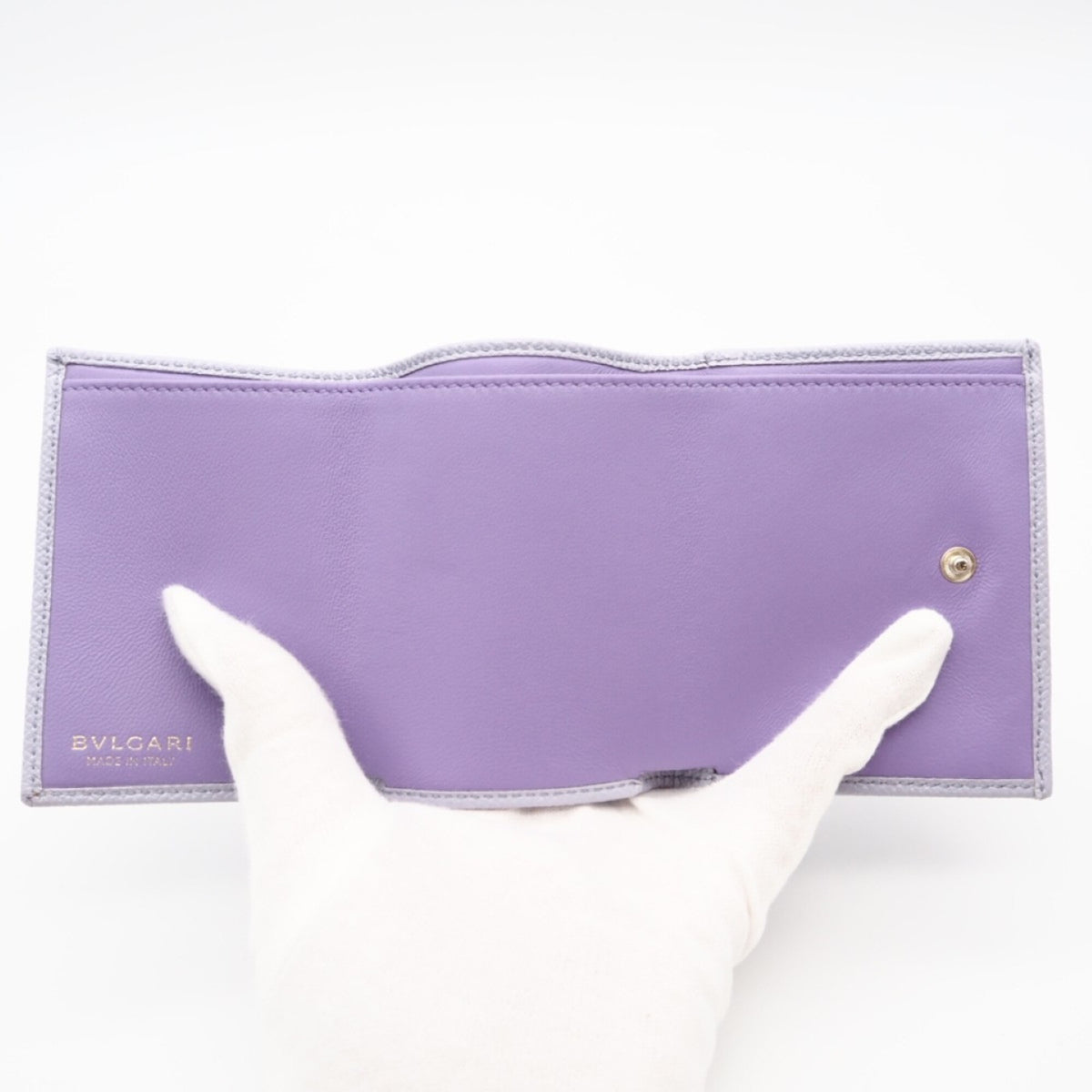 Bvlgari Purple Leather Wallet (Tri-Fold) (Pre-Owned)