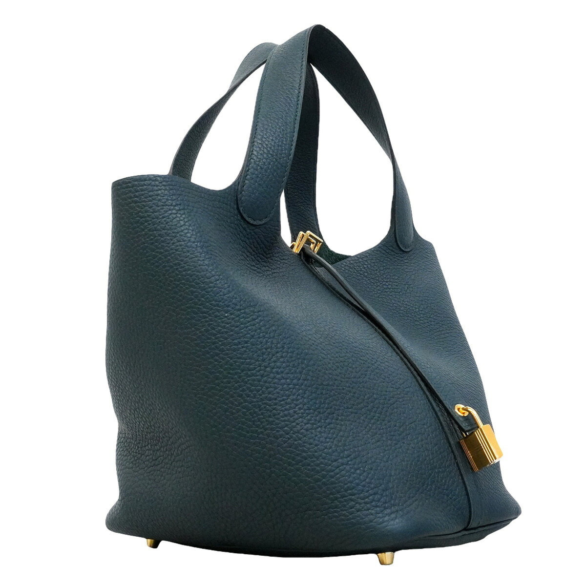 Hermes Green Taurillon Clemence Leather Handbag (Pre-Owned)