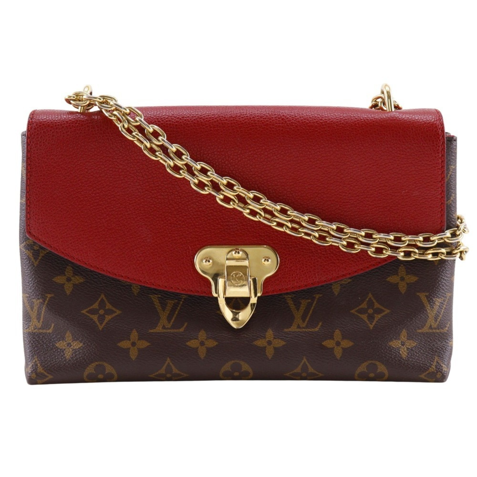 Louis Vuitton Monogram Brown Cerise Red Color Monogram Shoulder Bag (Pre-Owned)