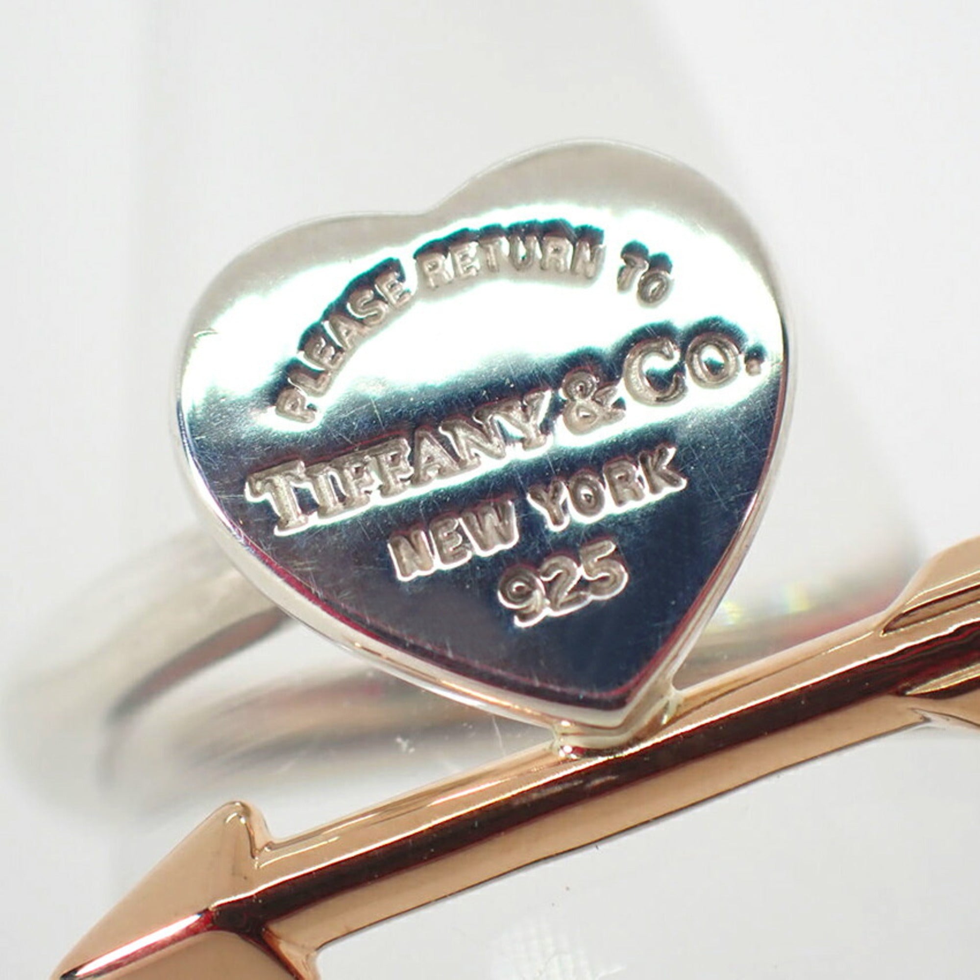 Tiffany Pink Gold (18K) Sterling Silver 925 Band Ring (Pre-Owned)