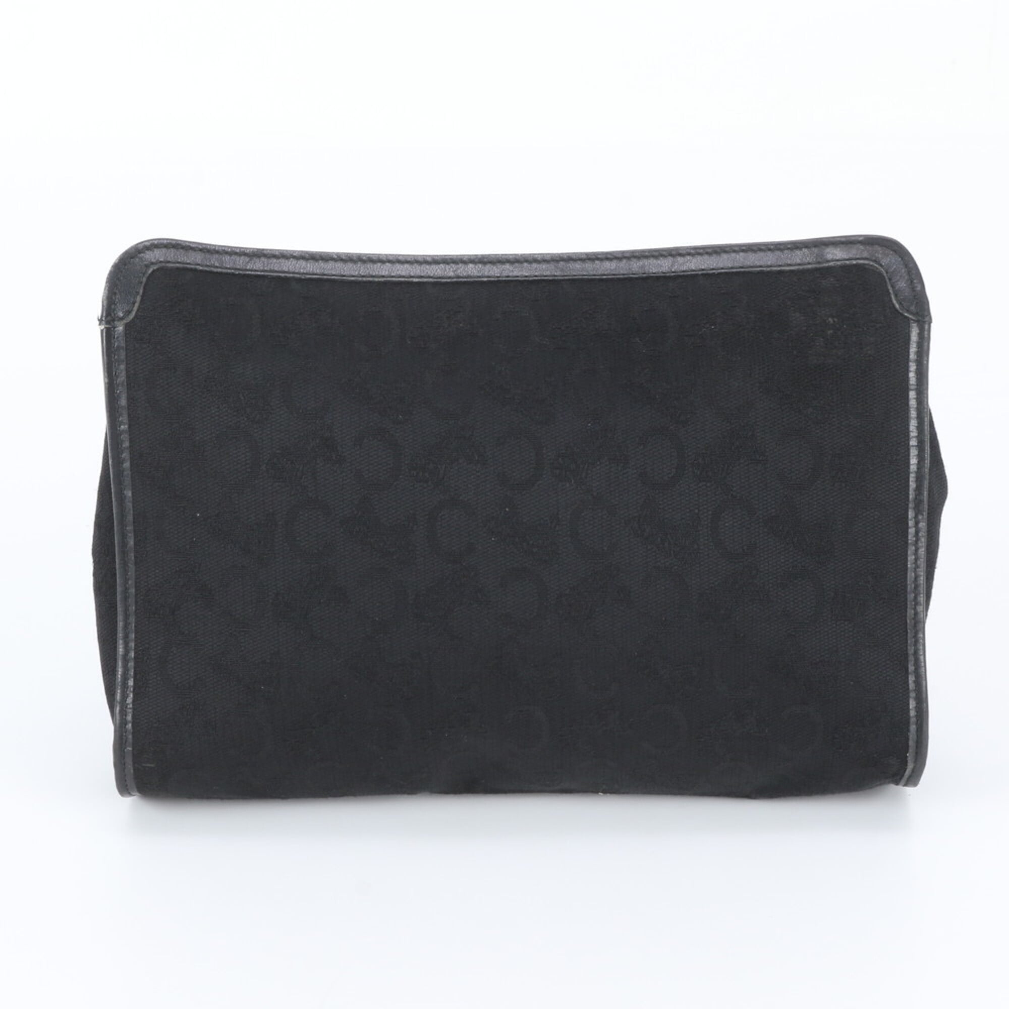 Celine Black Leather Canvas Clutch Bag Handbag Pouch Tote Bag (Pre-Owned)