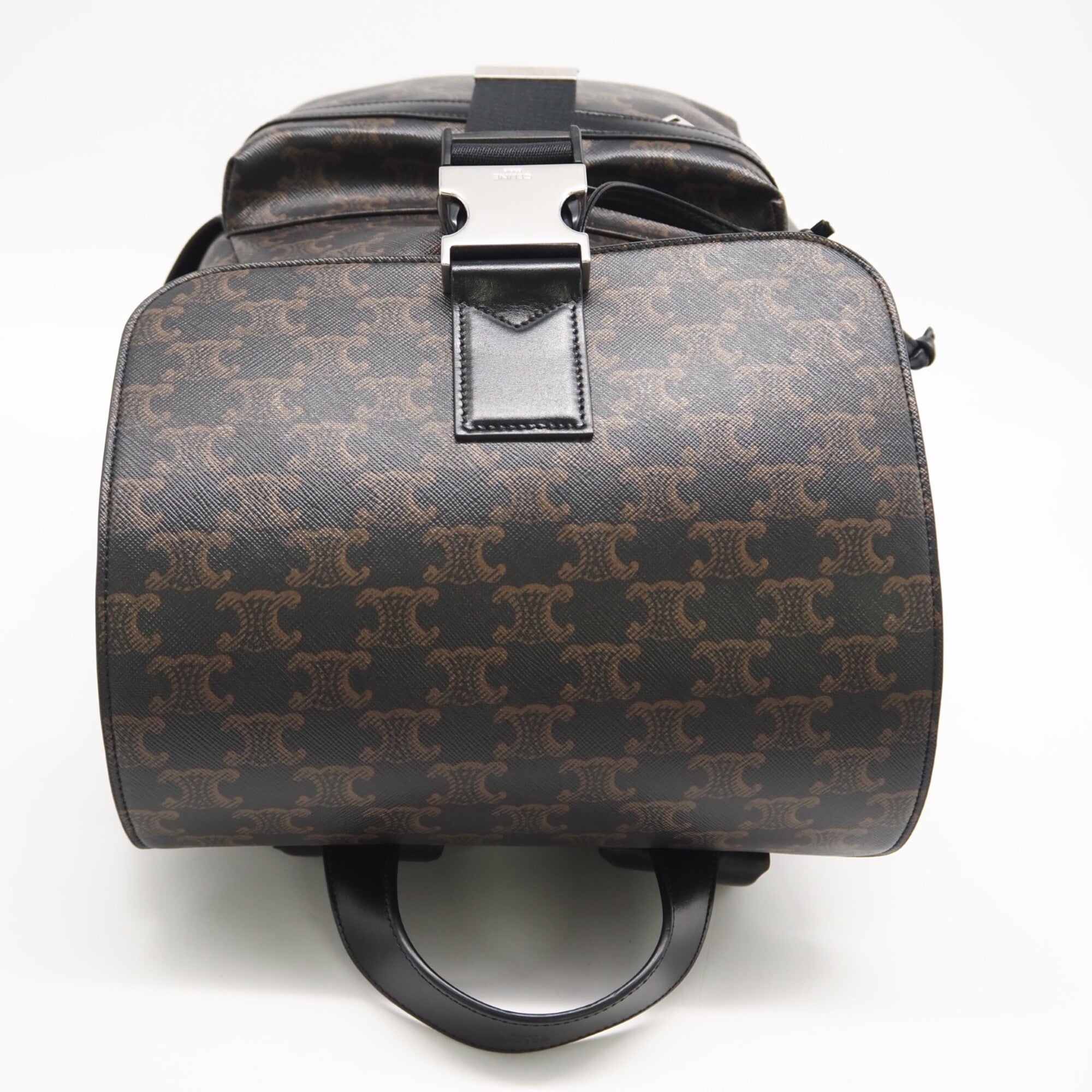 Celine Brown Coated Canvas Leather Backpack (Pre-Owned)