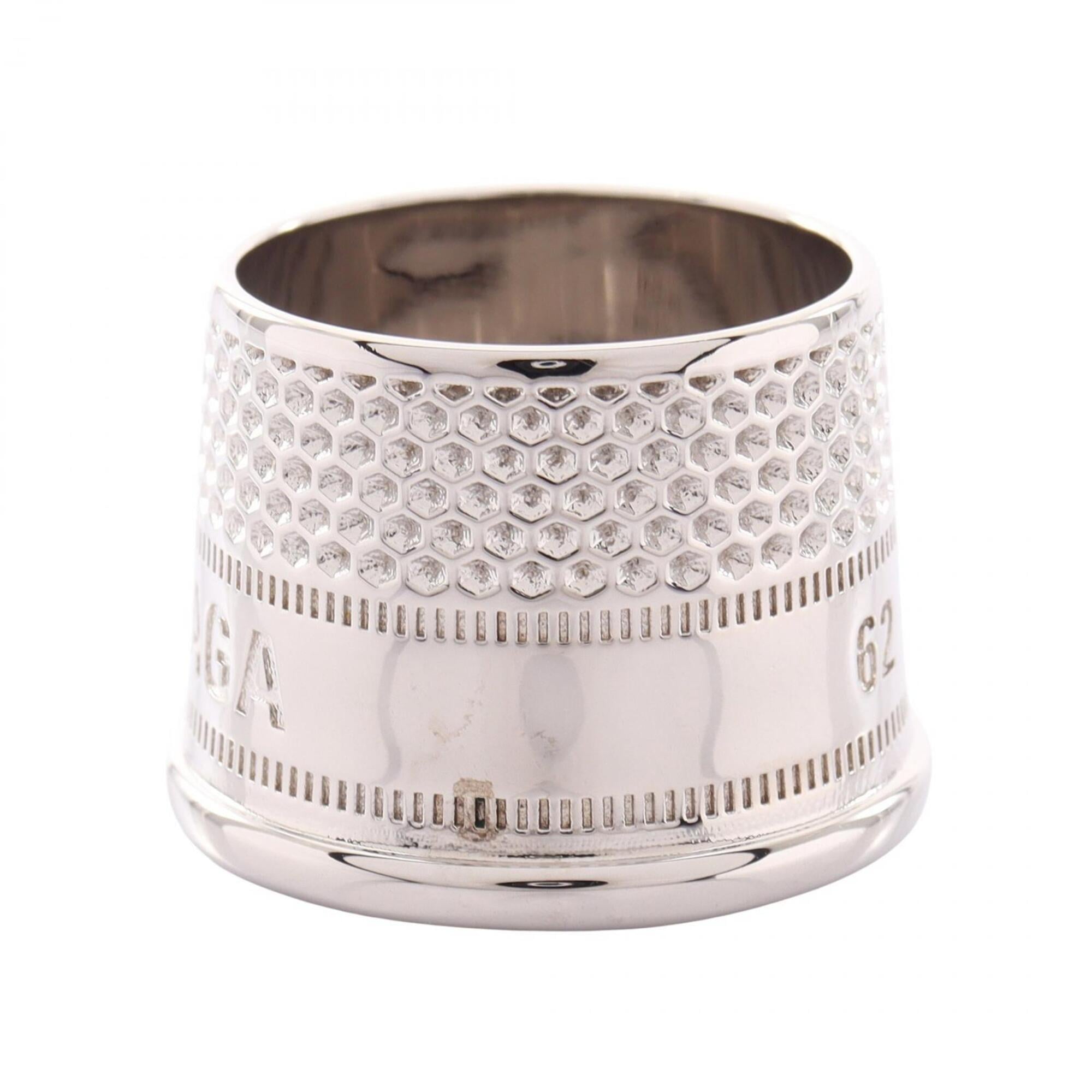 Balenciaga Silver Metal Band Ring (Pre-Owned)