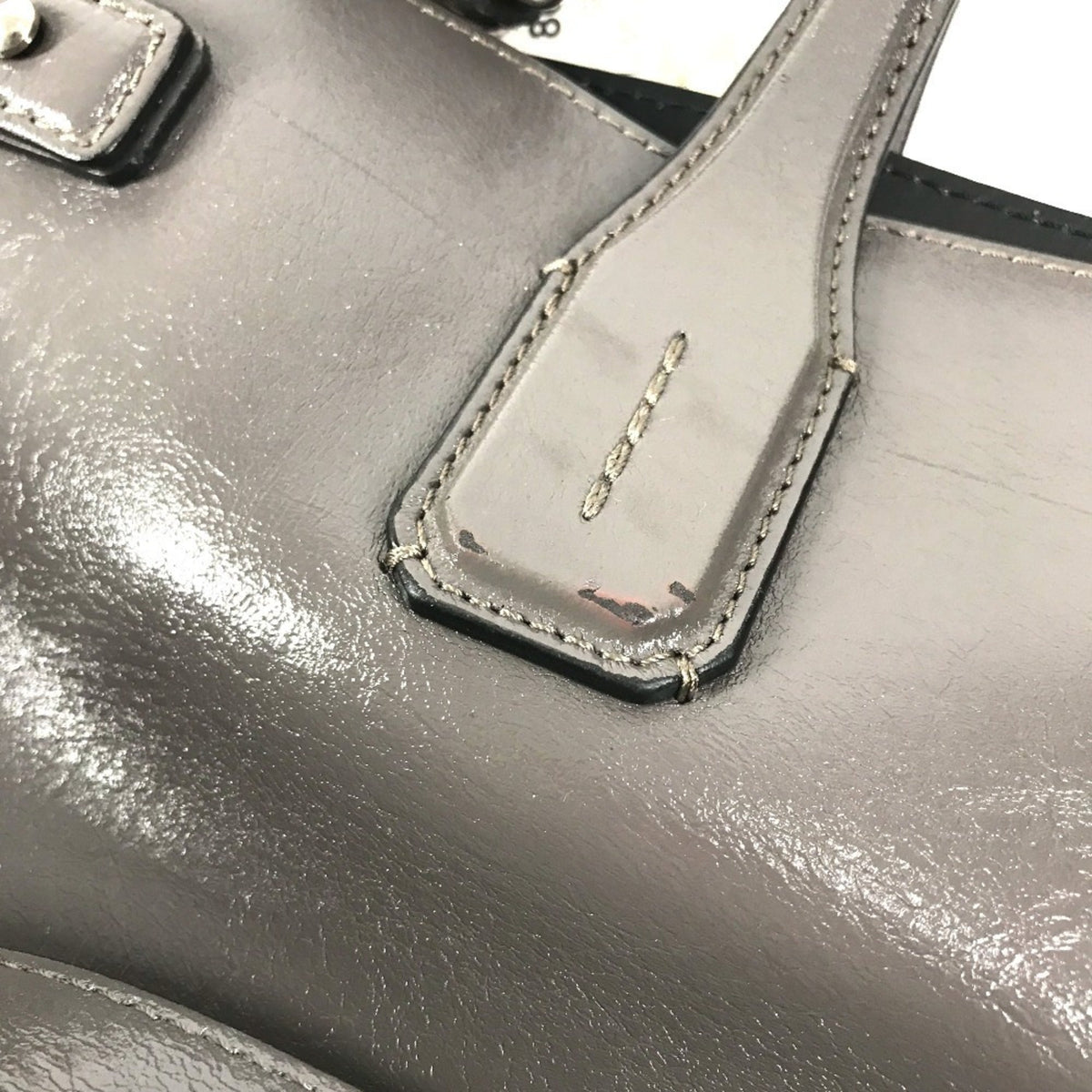 Burberry Gray Leather Handbag Shoulder Bag Tote Bag (Pre-Owned)