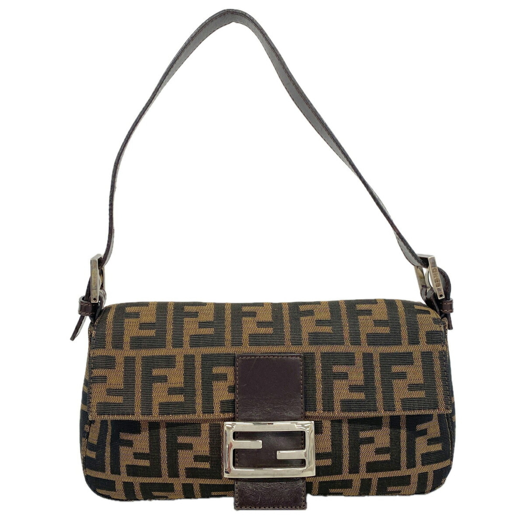 Fendi Brown Nylon Canvas Handbag (Pre-Owned)