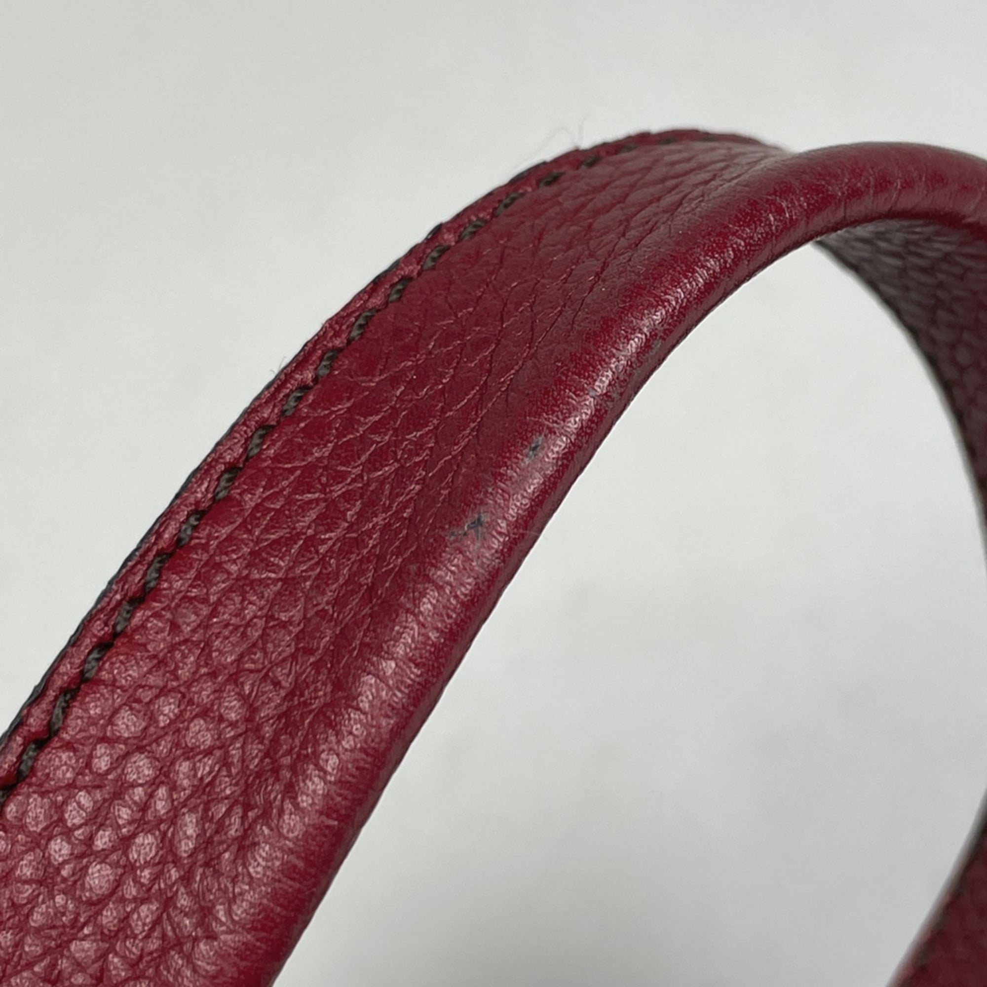 Cartier Marcello Red Color Leather Handbag (Pre-Owned)