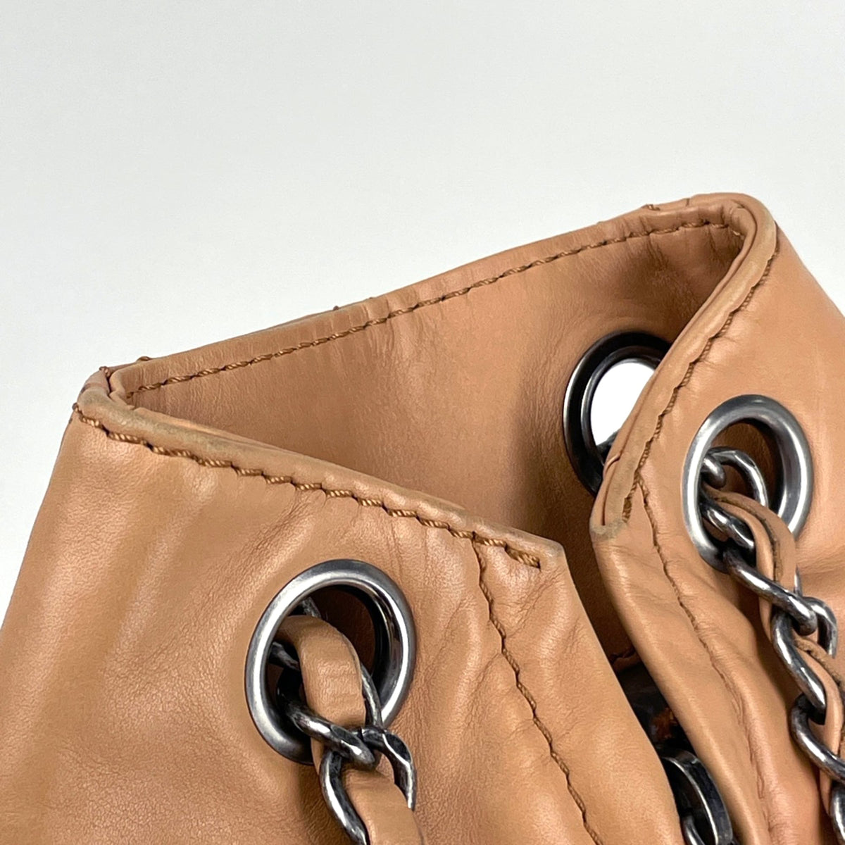 Chanel Matelasse Beige Leather Backpack (Pre-Owned)