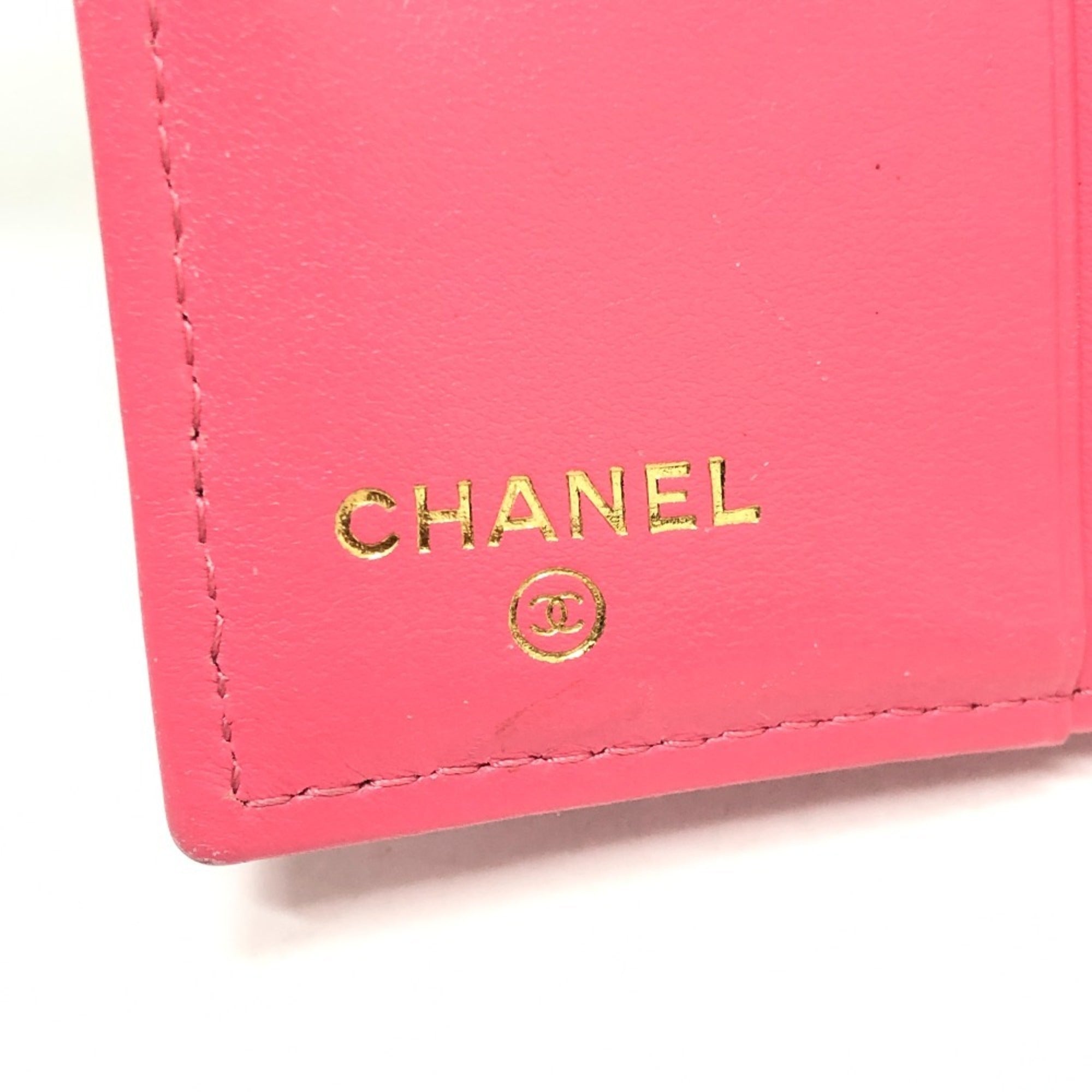 Chanel Pink Grained Calfskin Wallet (Bi-Fold) (Pre-Owned)